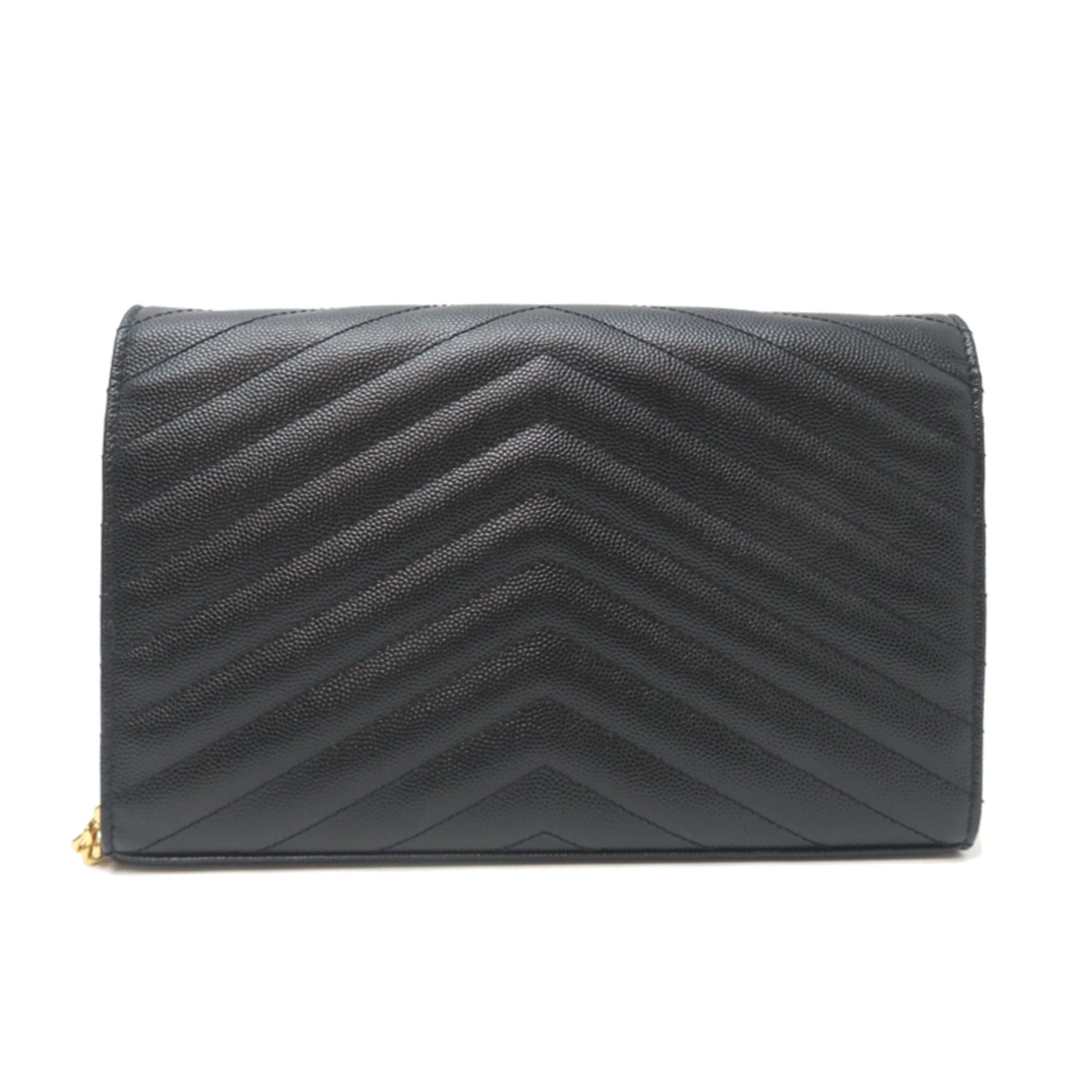 Saint Laurent Paris Saint Laurent Paris Cassandra Chain Wallet Women's Shoulder Bag 377828 Caviar Leather Black Size ONE SIZE - 2 Thumbnail