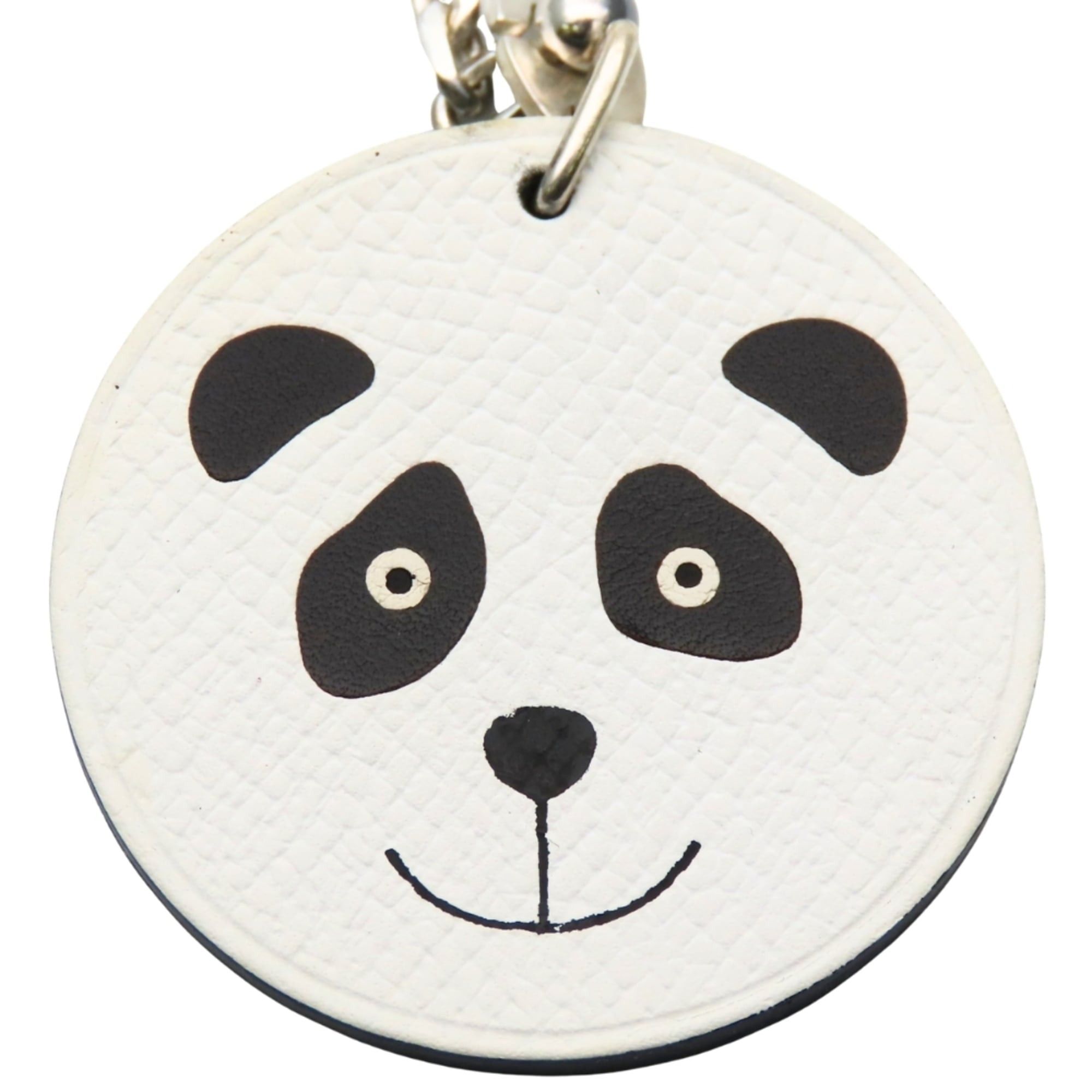 Hermes Hermes bag charm, panda animal print, leather, 925 silver, white, black, women's. Size ONE SIZE - 3 Thumbnail