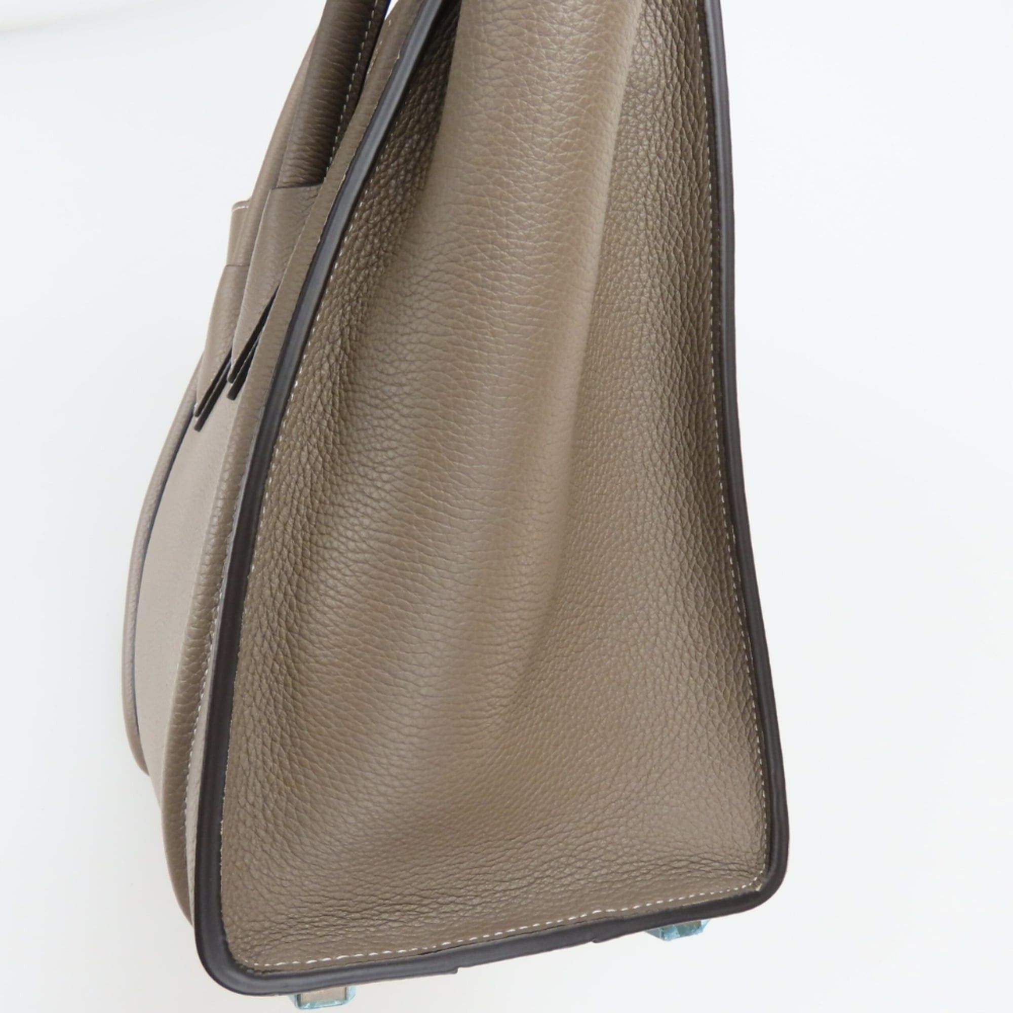 Celine Celine Micro Luggage Tote Bag 189793DRU.09SO, Leather, Greige, Silver Hardware, Women's, CELINE Size ONE SIZE - 9 Thumbnail