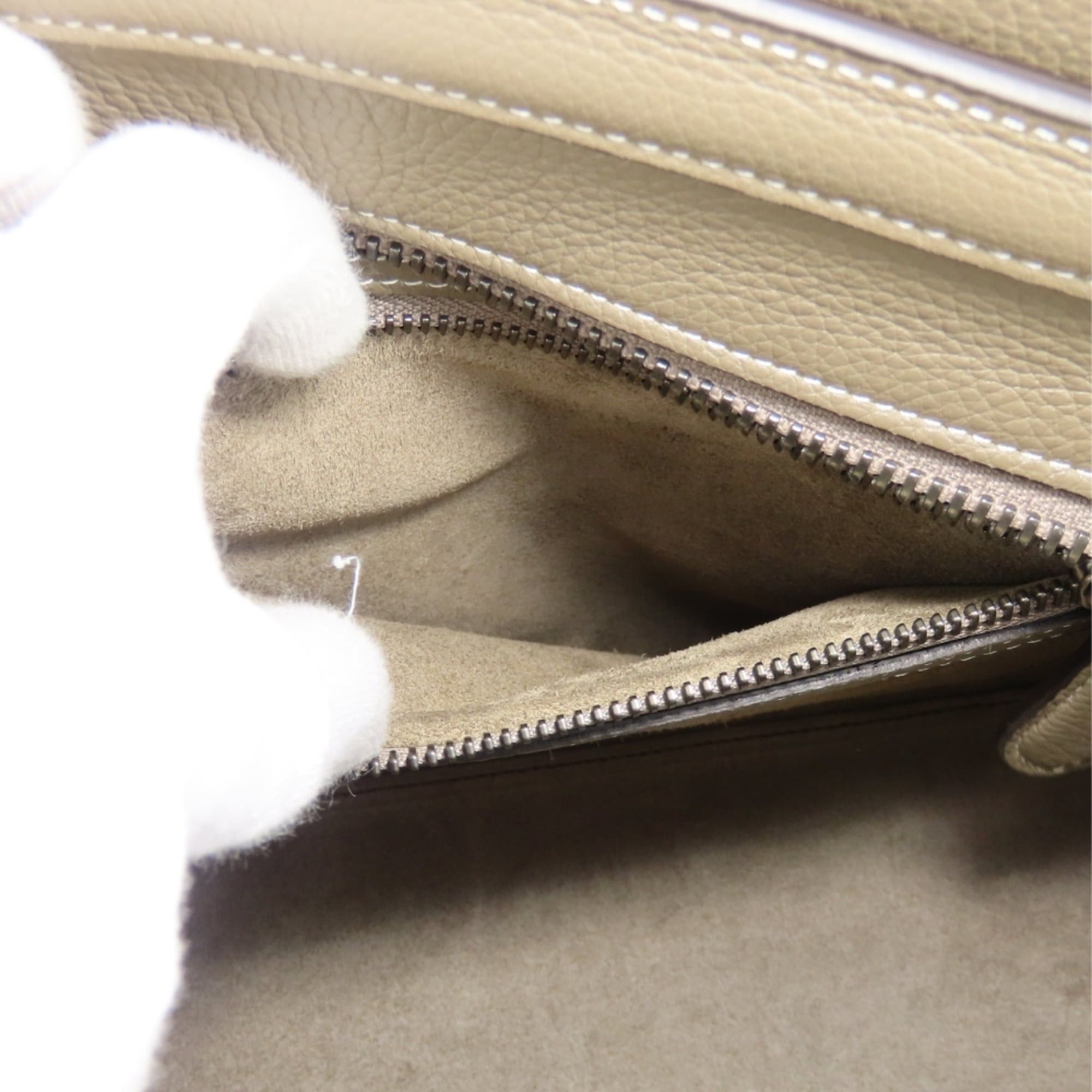 Celine Celine Micro Luggage Tote Bag 189793DRU.09SO, Leather, Greige, Silver Hardware, Women's, CELINE Size ONE SIZE - 22 Thumbnail