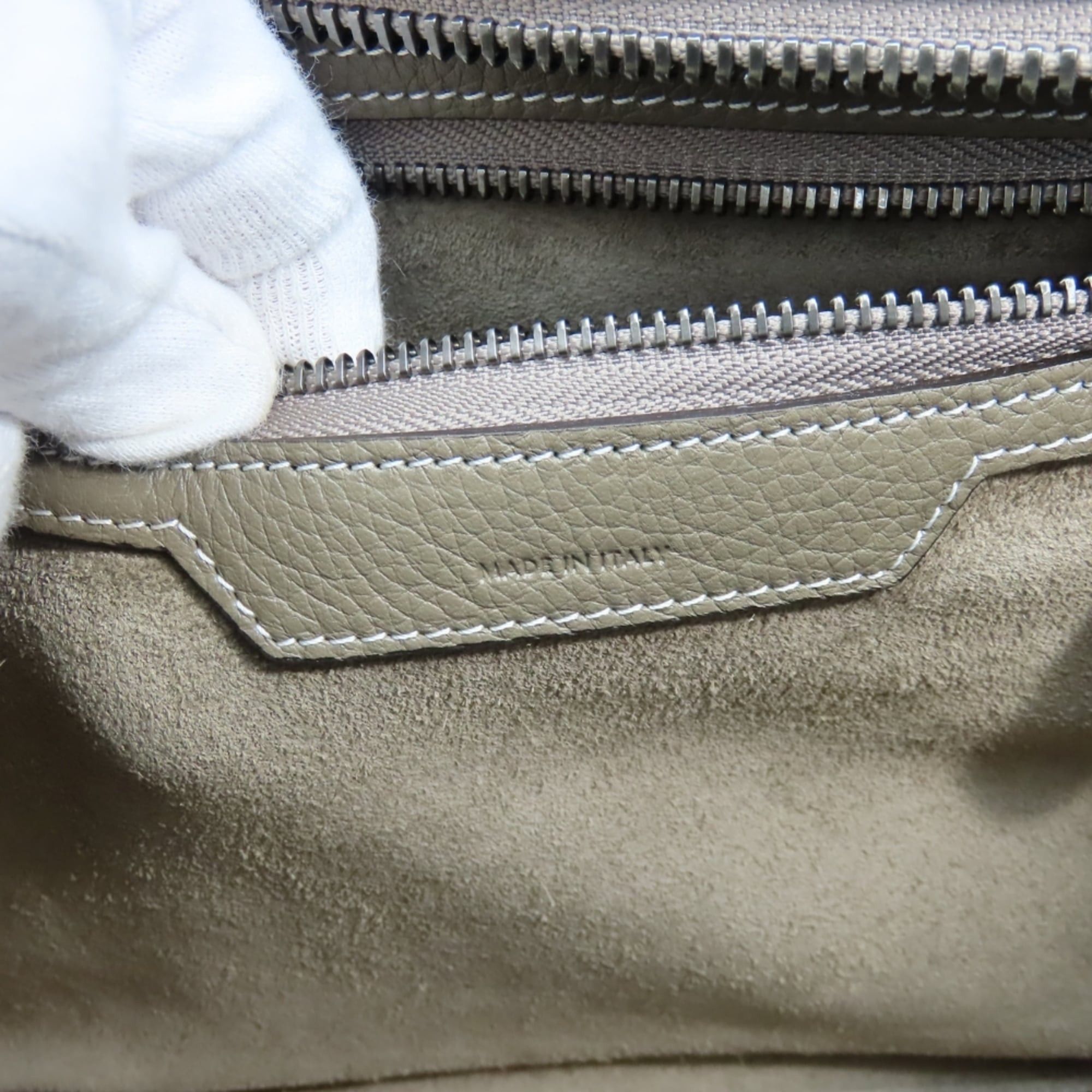 Celine Celine Micro Luggage Tote Bag 189793DRU.09SO, Leather, Greige, Silver Hardware, Women's, CELINE Size ONE SIZE - 20 Thumbnail