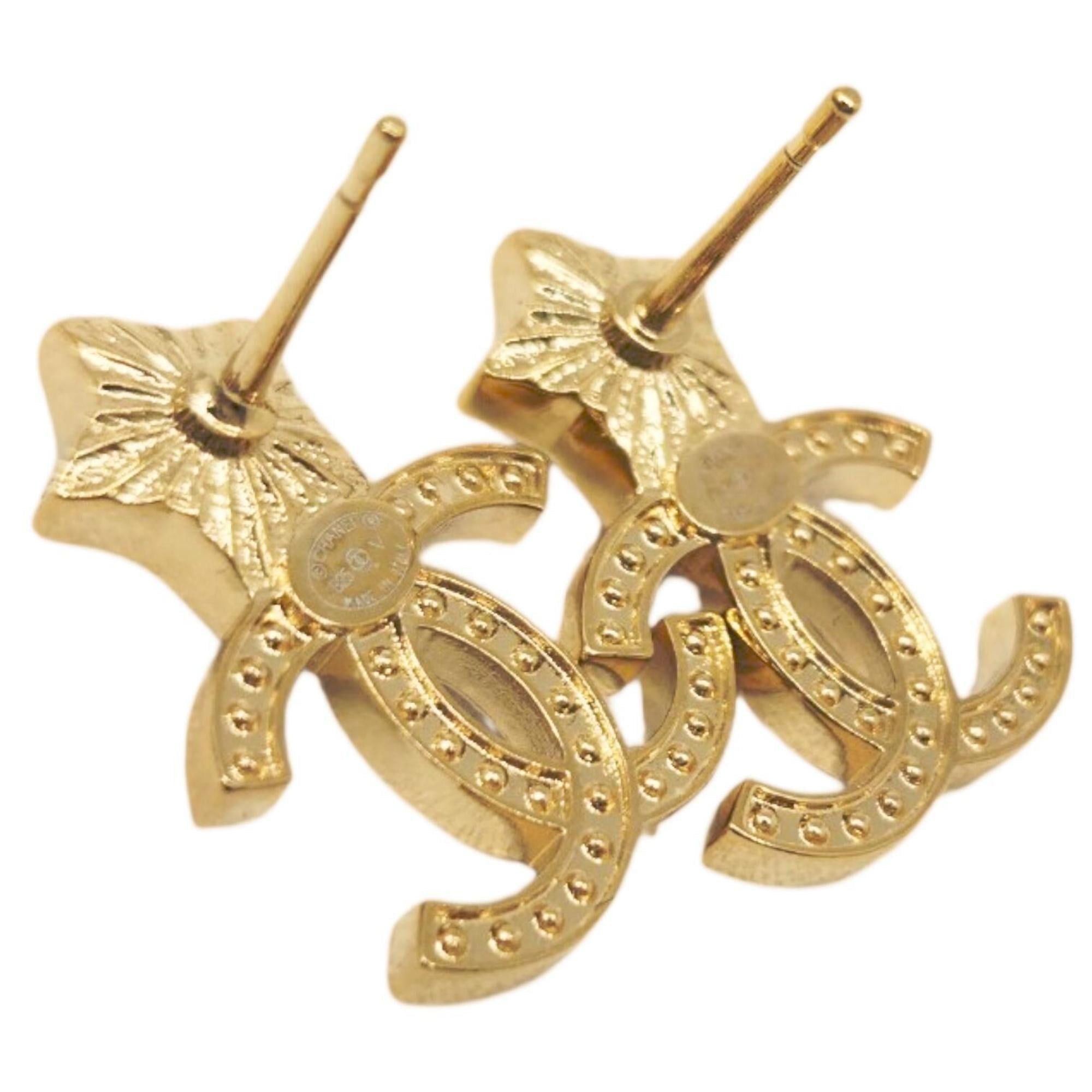 Chanel CHANEL Star Earrings, Metal, Gold, B25V, Rhinestone, Coco Mark, White, Women's Size ONE SIZE - 5 Thumbnail