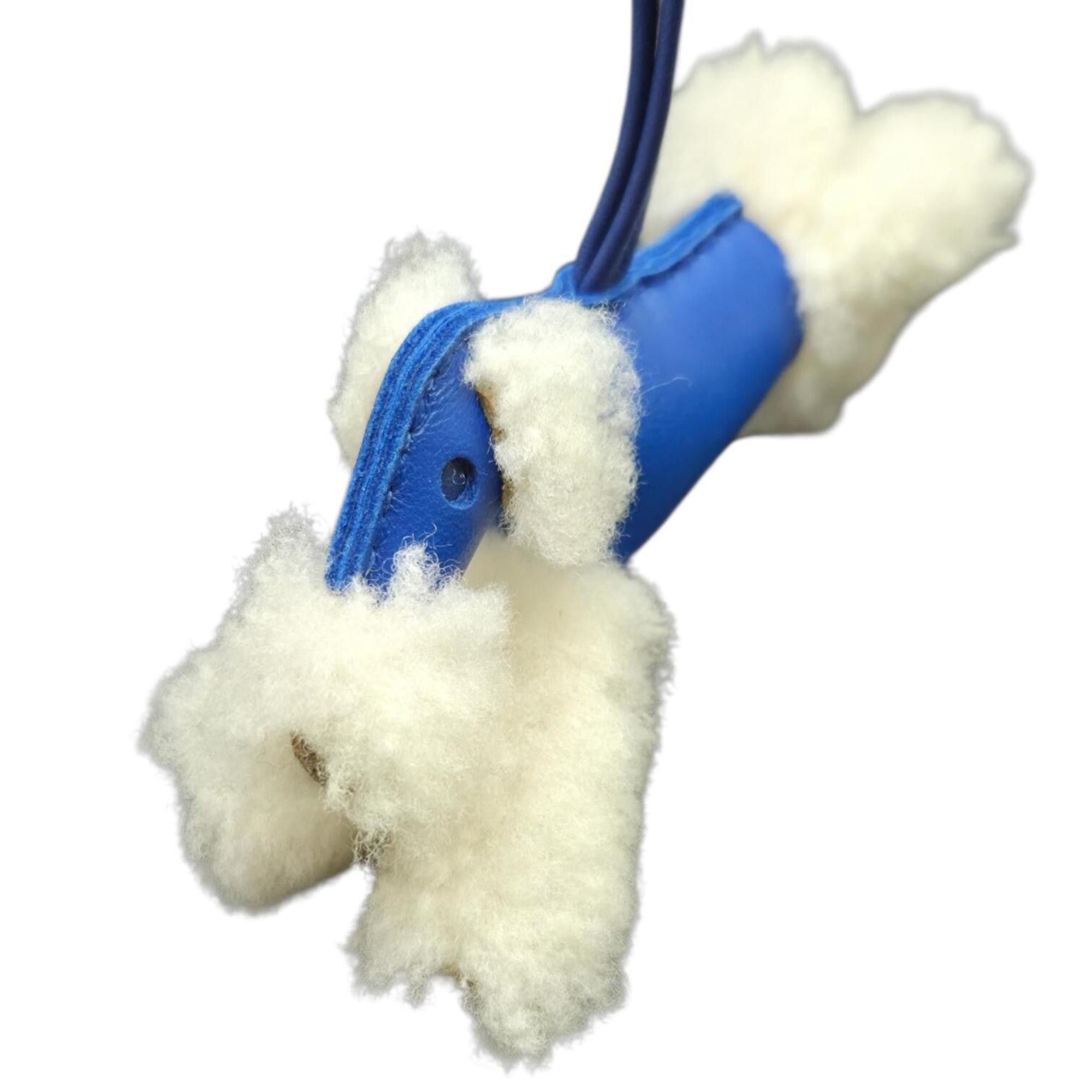 Hermes HERMES Buddy Bag Charm, Anneu Milo Mouton, Blue French Saphir, White Charm Ornament for Men and Women Size ONE SIZE - 3 Thumbnail