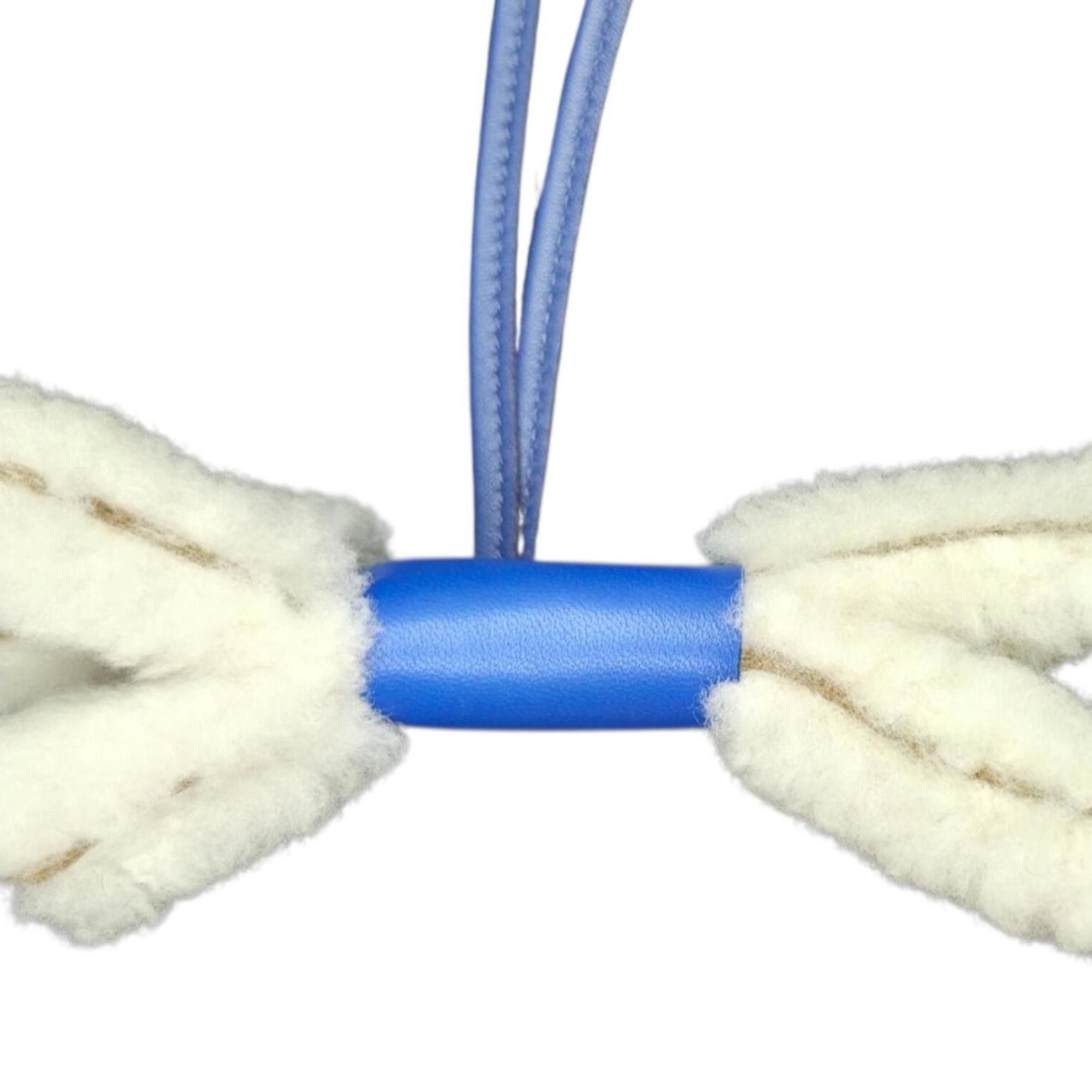 Hermes HERMES Buddy Bag Charm, Anneu Milo Mouton, Blue French Saphir, White Charm Ornament for Men and Women Size ONE SIZE - 6 Thumbnail
