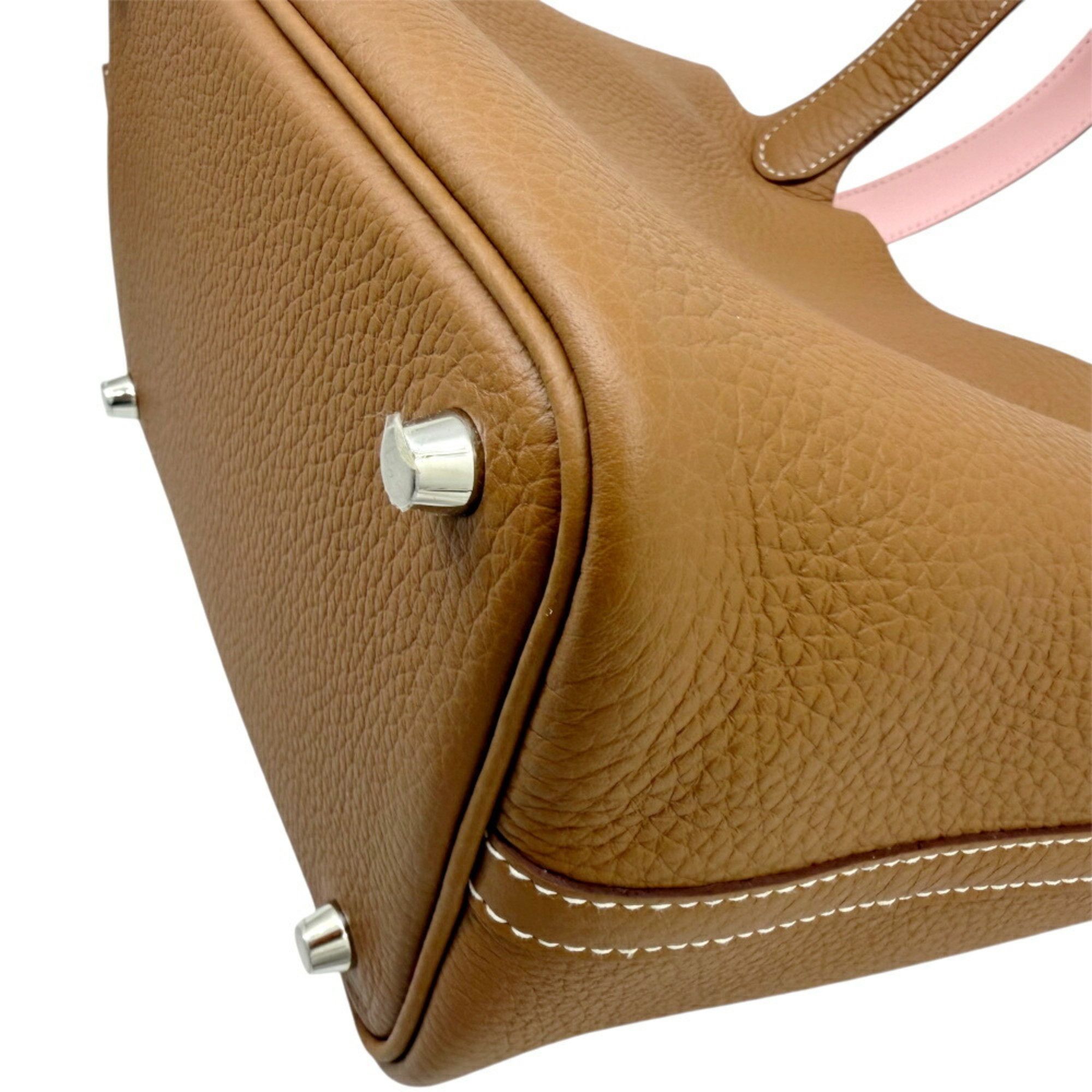 Hermes HERMES Picotin Lock PM Eclat Gold Rose Sakura Taurillon Clemence Handbag for Men and Women Size ONE SIZE - 13 Thumbnail