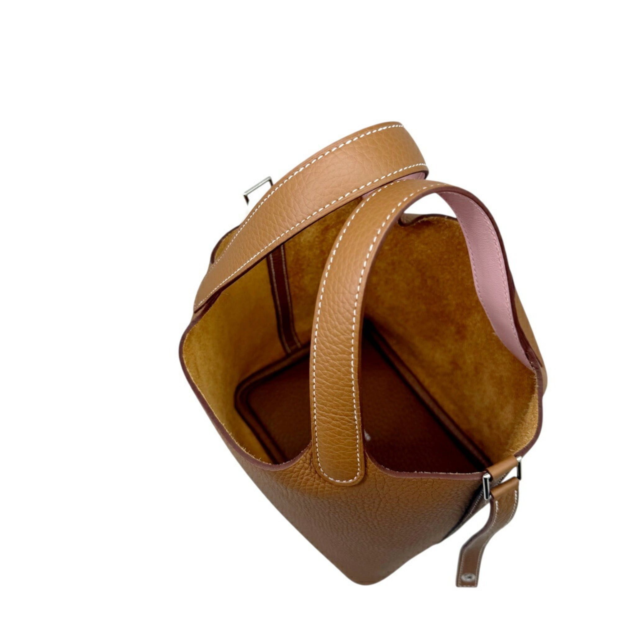 Hermes HERMES Picotin Lock PM Eclat Gold Rose Sakura Taurillon Clemence Handbag for Men and Women Size ONE SIZE - 7 Thumbnail