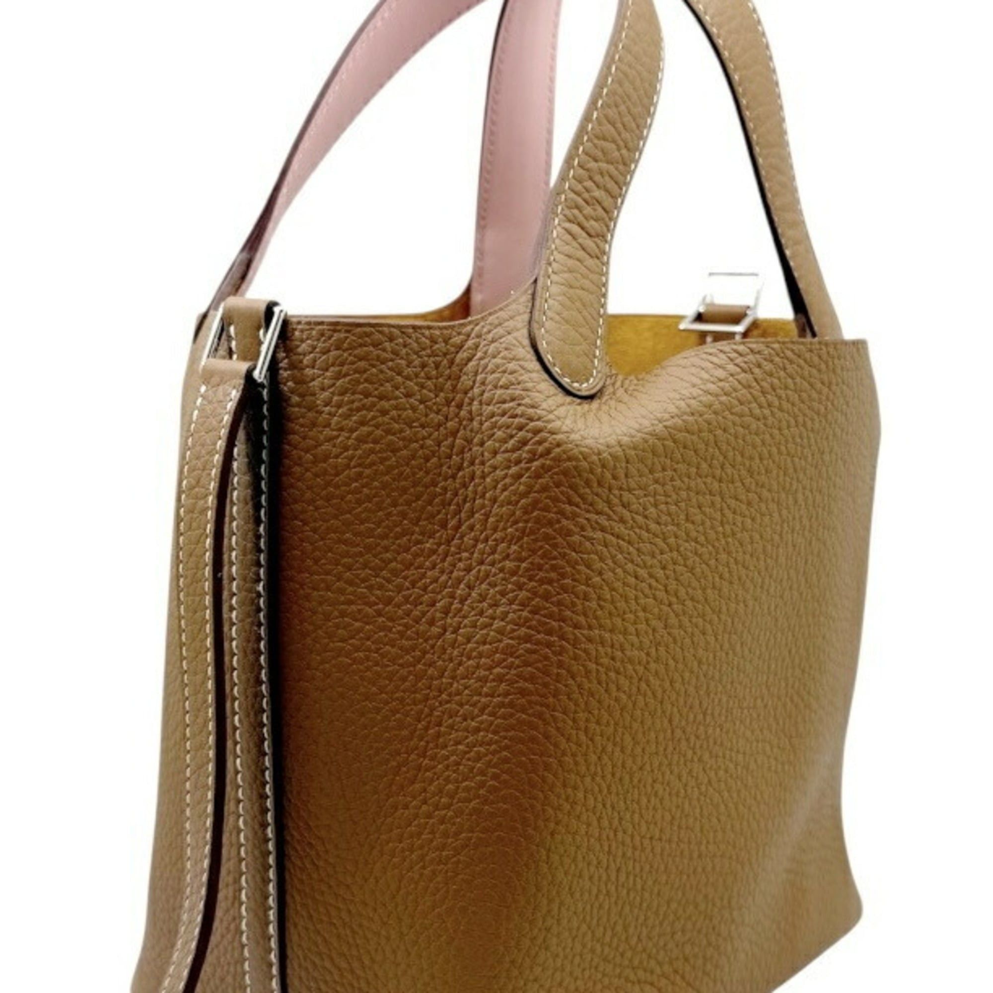 Hermes HERMES Picotin Lock PM Eclat Gold Rose Sakura Taurillon Clemence Handbag for Men and Women Size ONE SIZE - 5 Thumbnail