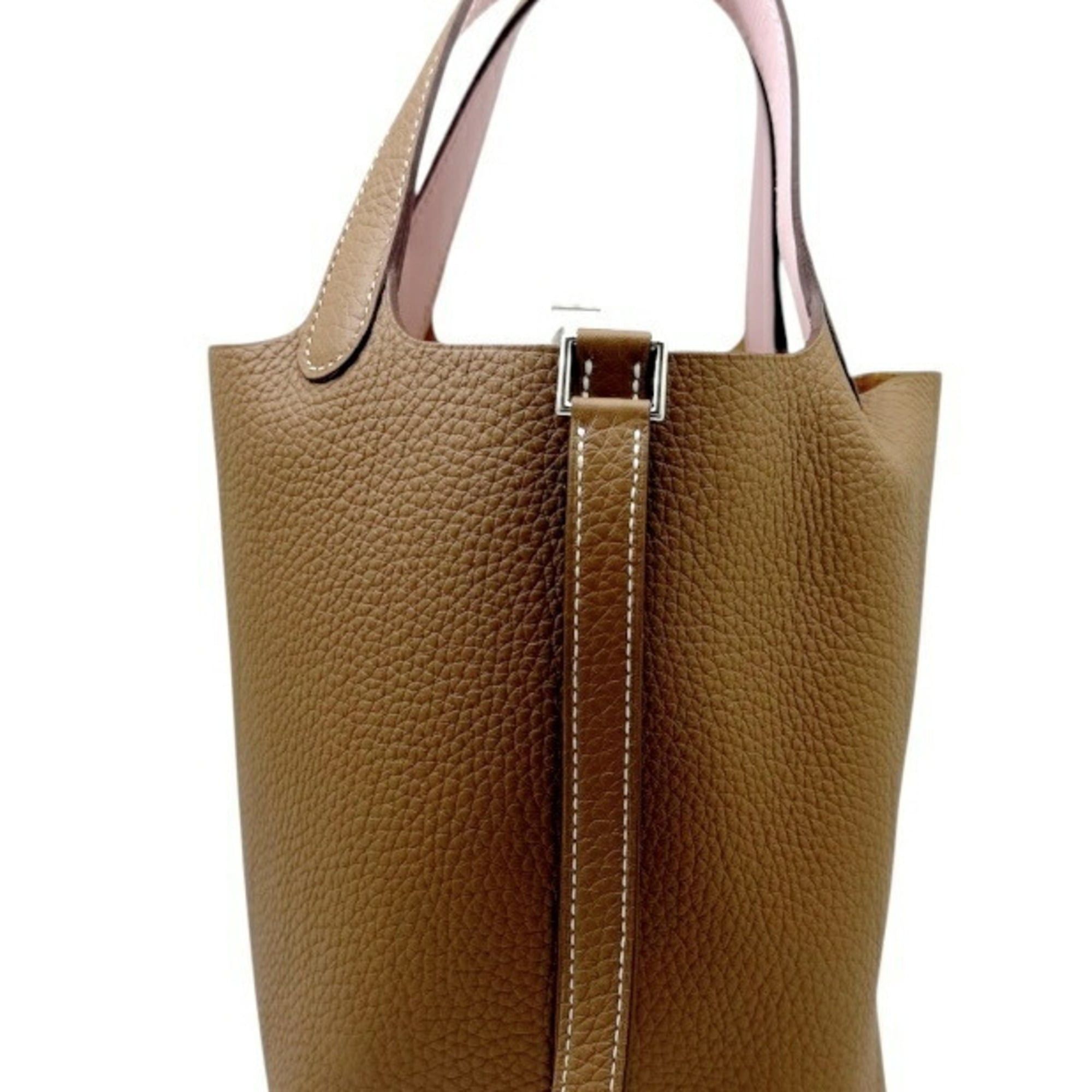 Hermes HERMES Picotin Lock PM Eclat Gold Rose Sakura Taurillon Clemence Handbag for Men and Women Size ONE SIZE - 6 Thumbnail