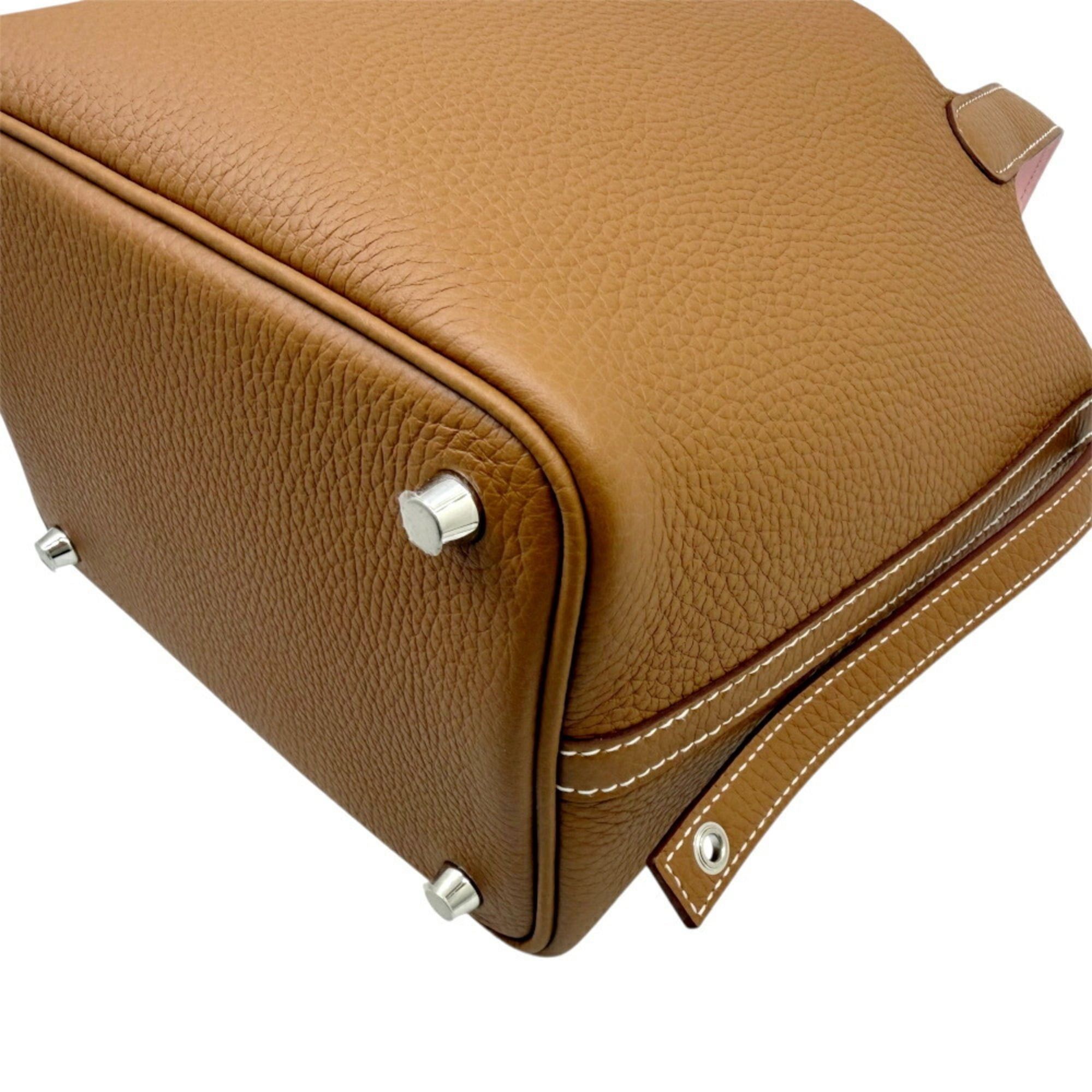 Hermes HERMES Picotin Lock PM Eclat Gold Rose Sakura Taurillon Clemence Handbag for Men and Women Size ONE SIZE - 10 Thumbnail