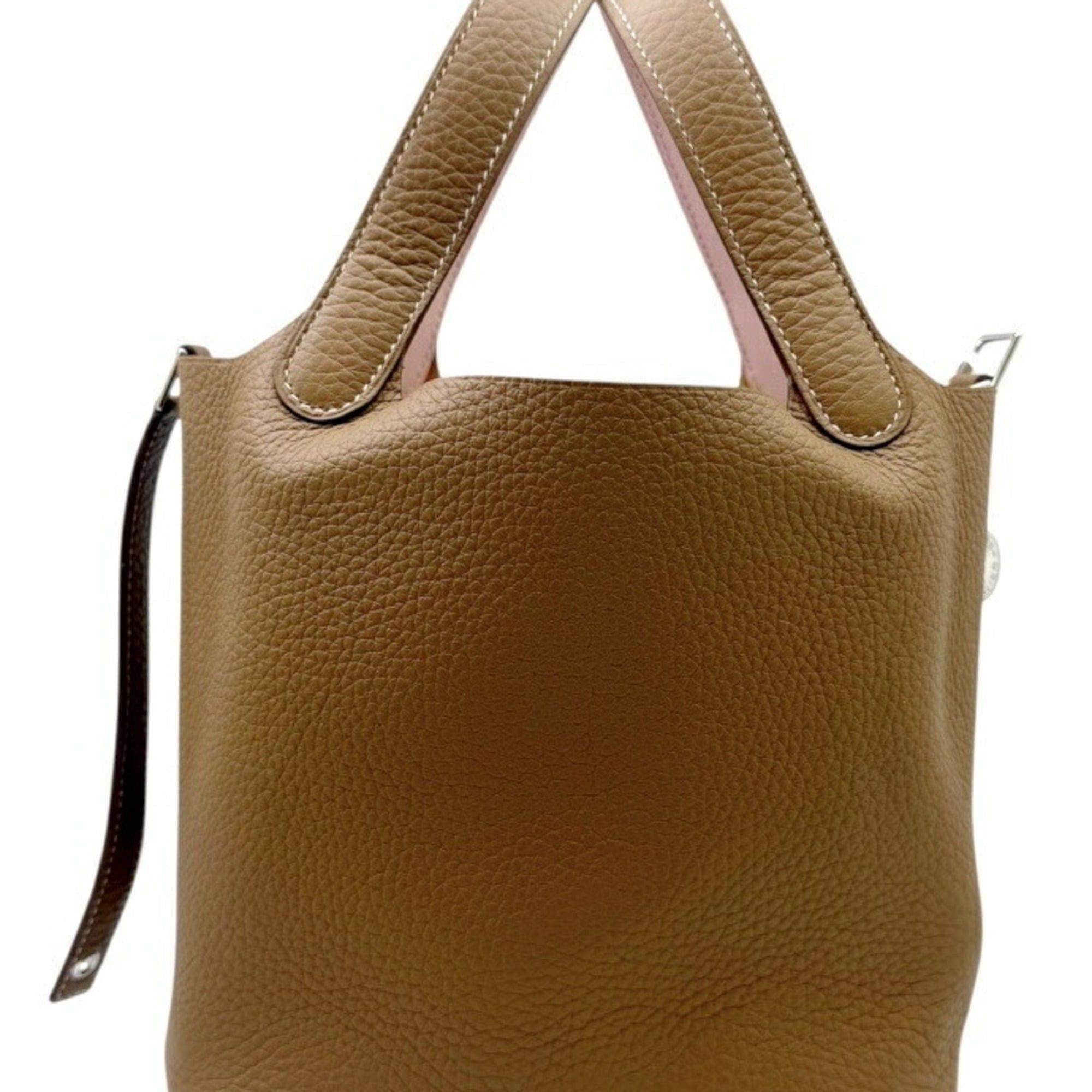 Hermes HERMES Picotin Lock PM Eclat Gold Rose Sakura Taurillon Clemence Handbag for Men and Women Size ONE SIZE - 3 Thumbnail