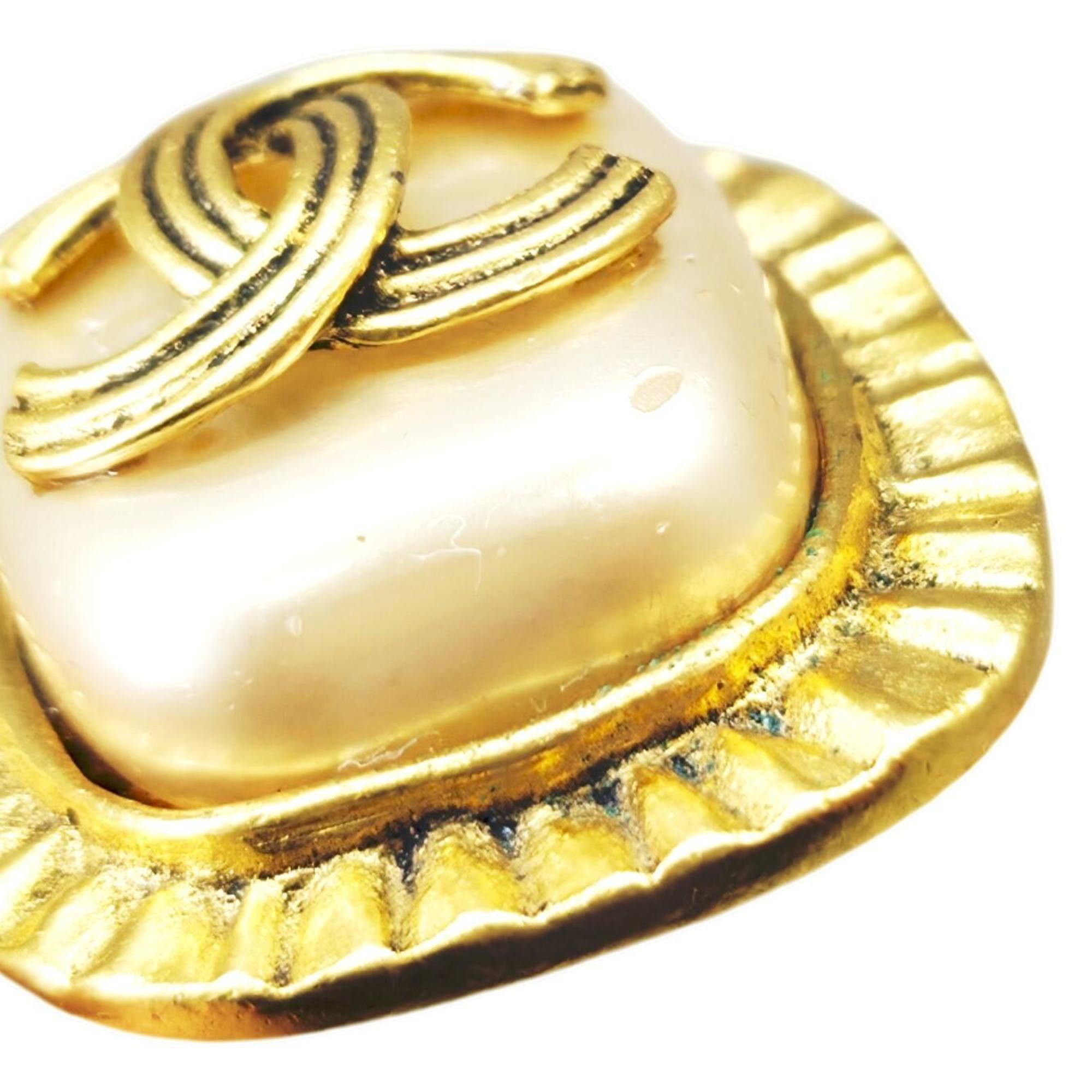 Chanel CHANEL Coco Mark Earrings, Gold, GP, Faux Pearl, 94A, Women's Size ONE SIZE - 7 Thumbnail