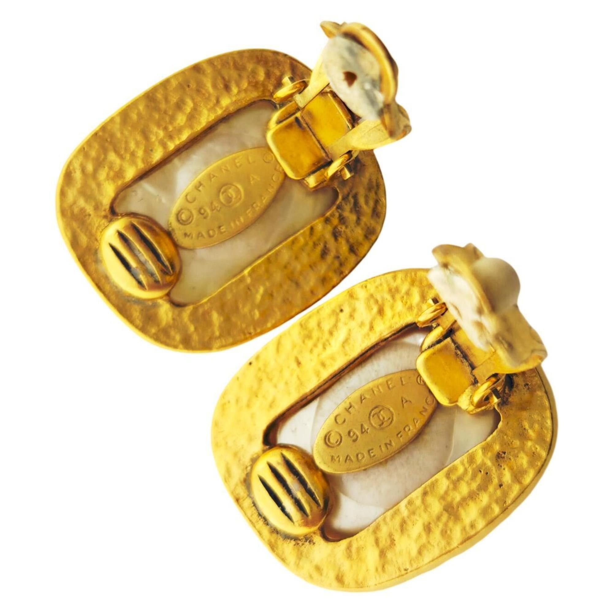 Chanel CHANEL Coco Mark Earrings, Gold, GP, Faux Pearl, 94A, Women's Size ONE SIZE - 5 Thumbnail