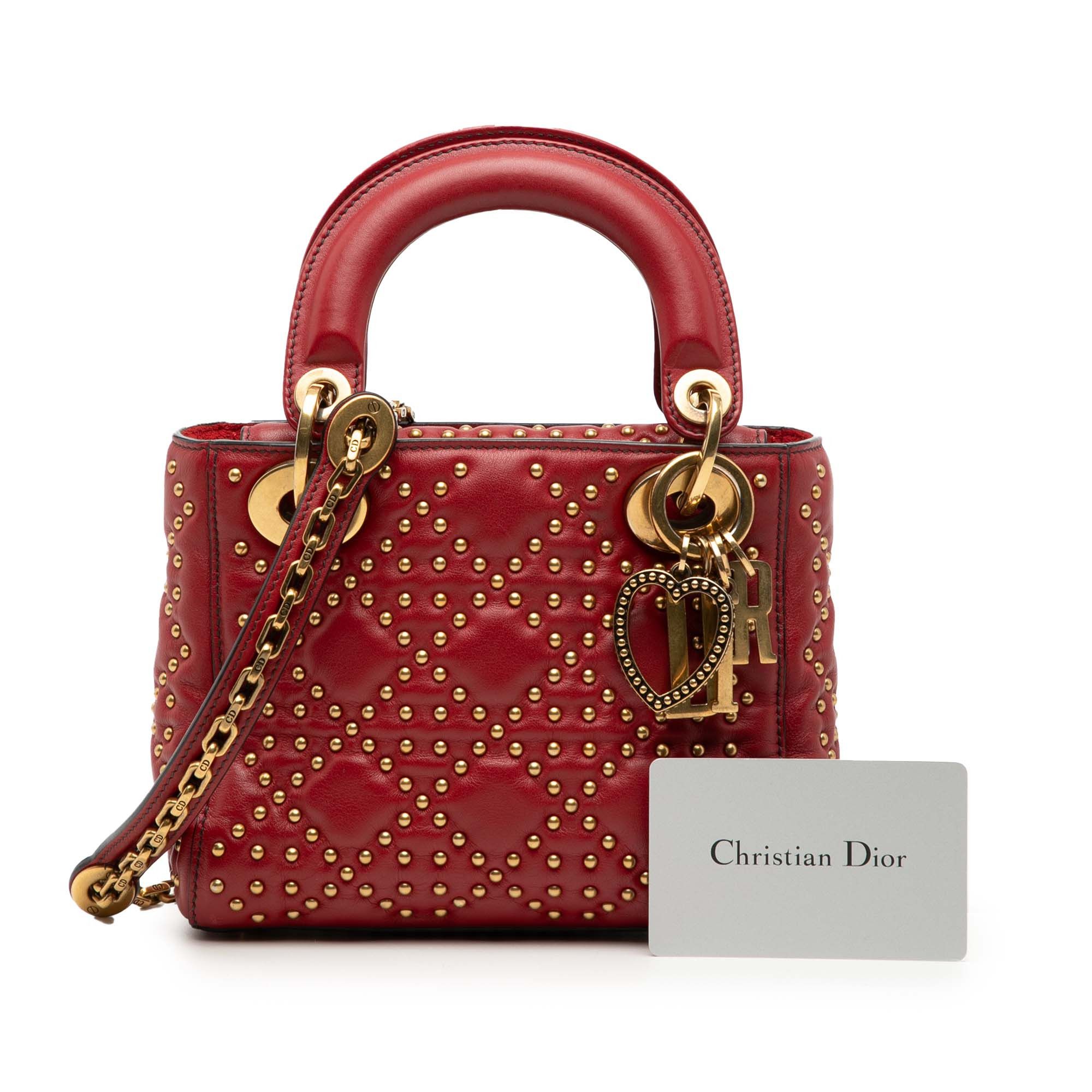 Dior Mini Lambskin Cannage Studded Supple Lady Dior Size ONE SIZE - 8 Thumbnail
