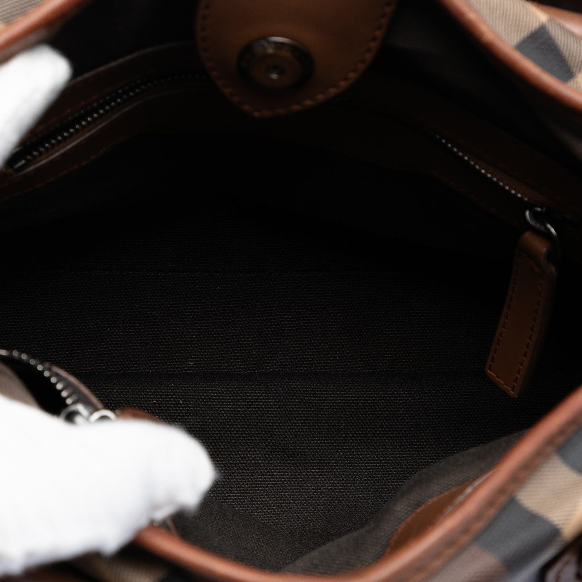 Burberry Smoke Check Coated Canvas Northfield Satchel Size ONE SIZE - 4 Thumbnail