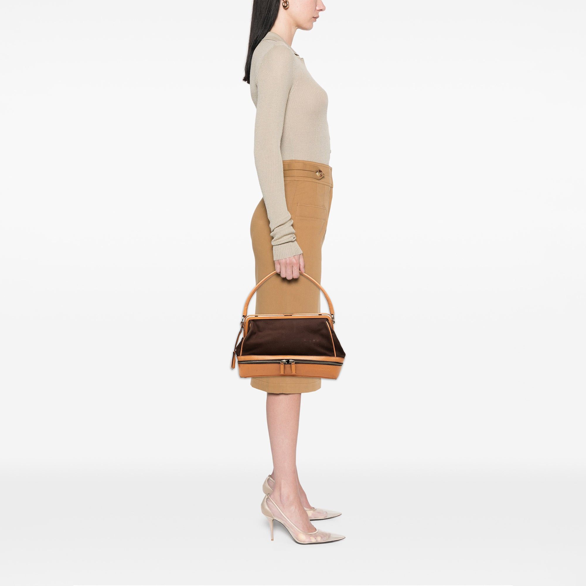 Prada Canvas Canapa Cerniera Frame Doctor Bag Size ONE SIZE - 6 Thumbnail