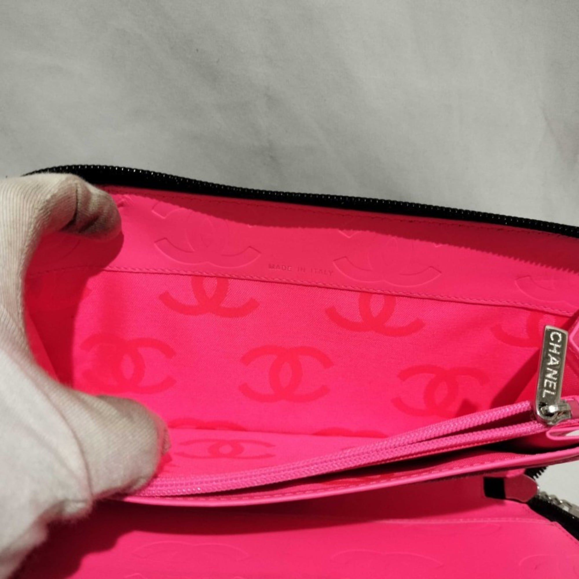 Chanel CHANEL Cambon Wallet A48660 Black and Pink Leather Women's Coco Mark Round Long Size ONE SIZE - 6 Thumbnail
