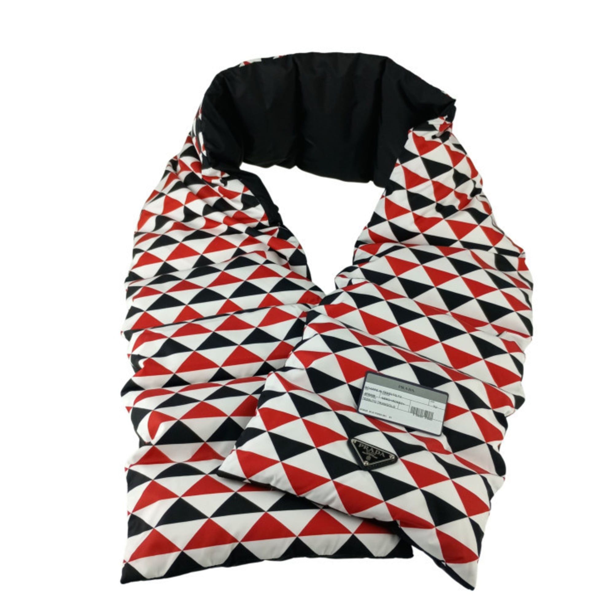 Prada PRADA Re-Nylon Padded Stole/Scarf 2FS028 Black White Red Nylon Men's Women's Size ONE SIZE - 9 Thumbnail