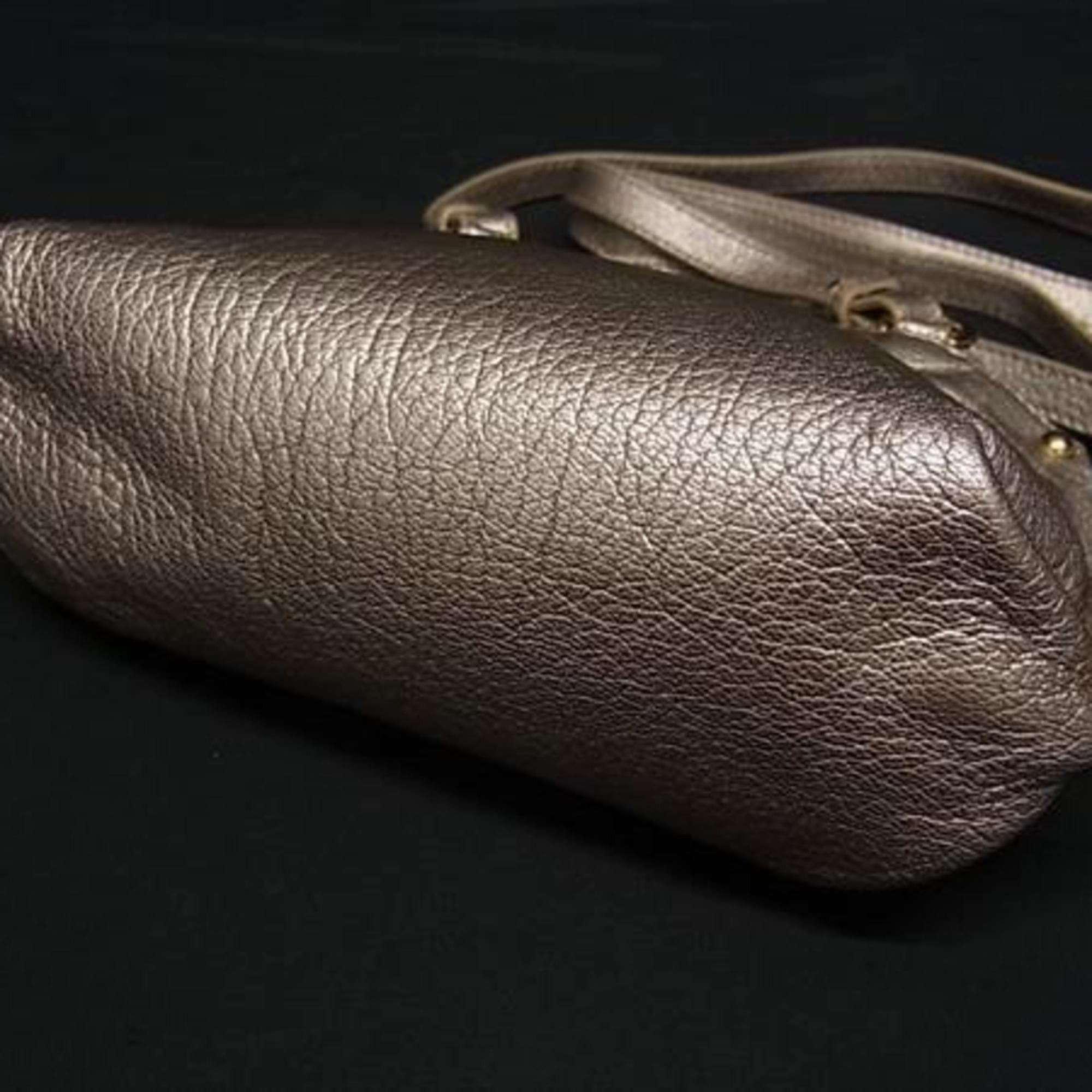 Salvatore Ferragamo Salvatore Ferragamo Gancini Mini Sofia handbag EZ21 E238 in metallic pink beige leather for women Size ONE SIZE - 5 Thumbnail