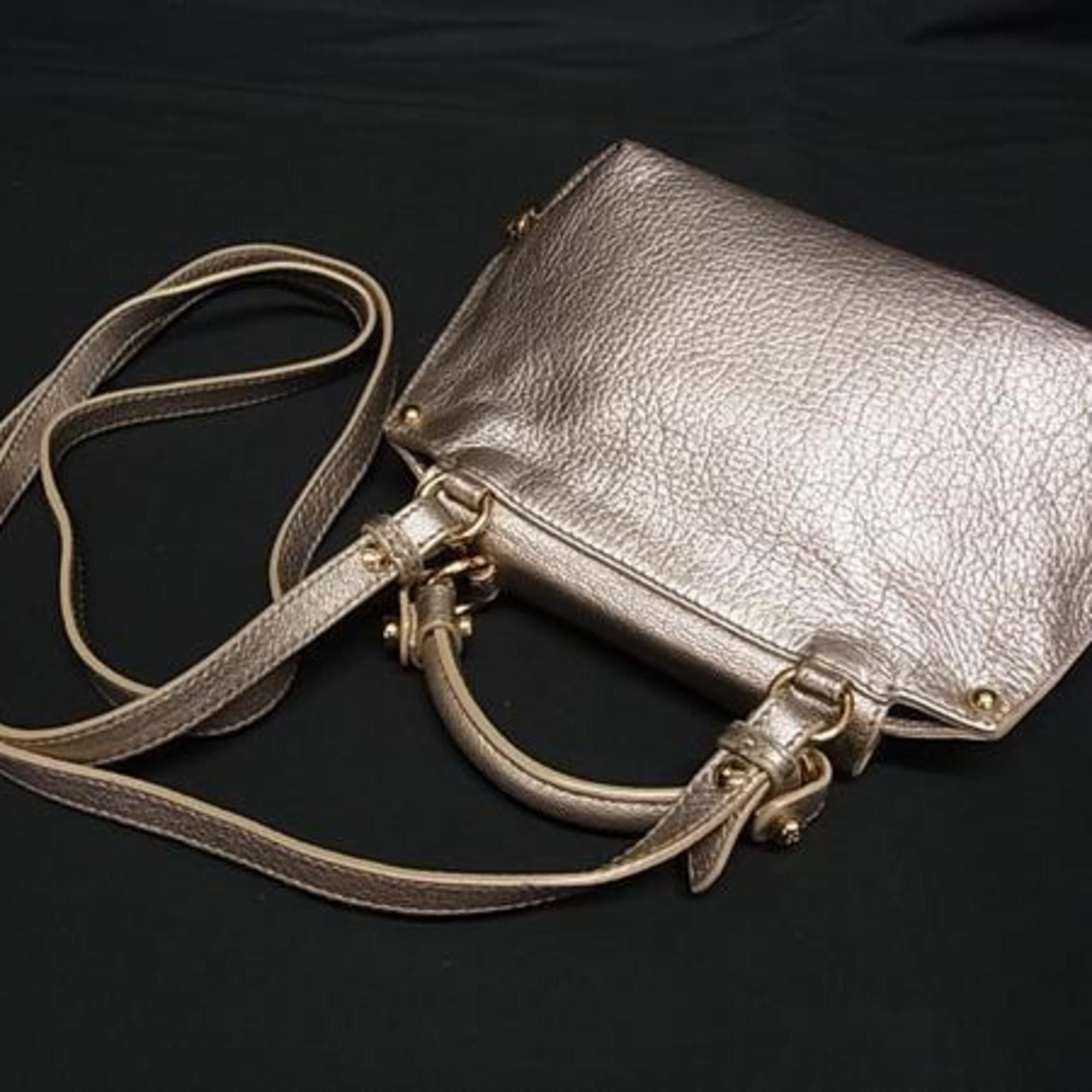 Salvatore Ferragamo Salvatore Ferragamo Gancini Mini Sofia handbag EZ21 E238 in metallic pink beige leather for women Size ONE SIZE - 4 Thumbnail