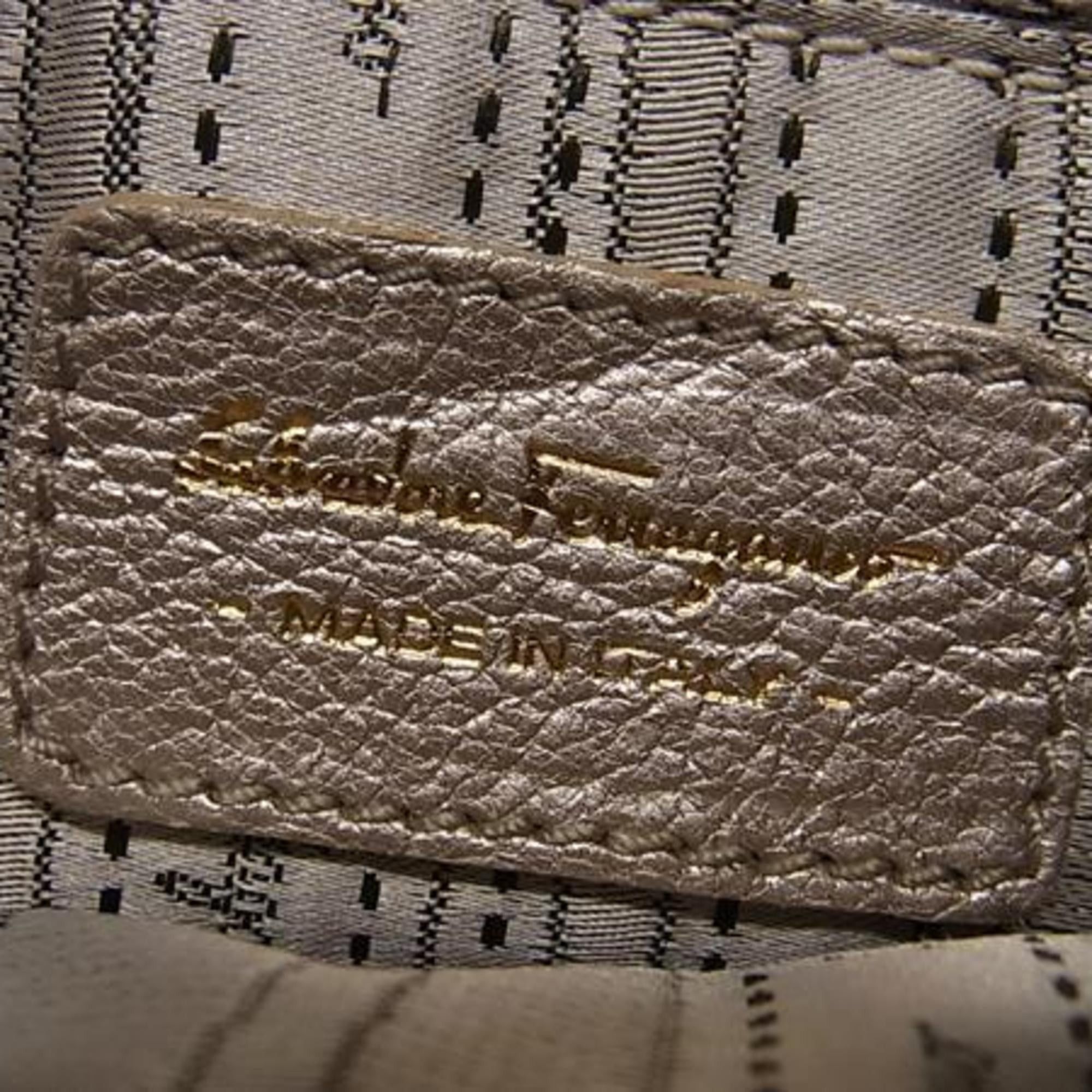 Salvatore Ferragamo Salvatore Ferragamo Gancini Mini Sofia handbag EZ21 E238 in metallic pink beige leather for women Size ONE SIZE - 7 Thumbnail