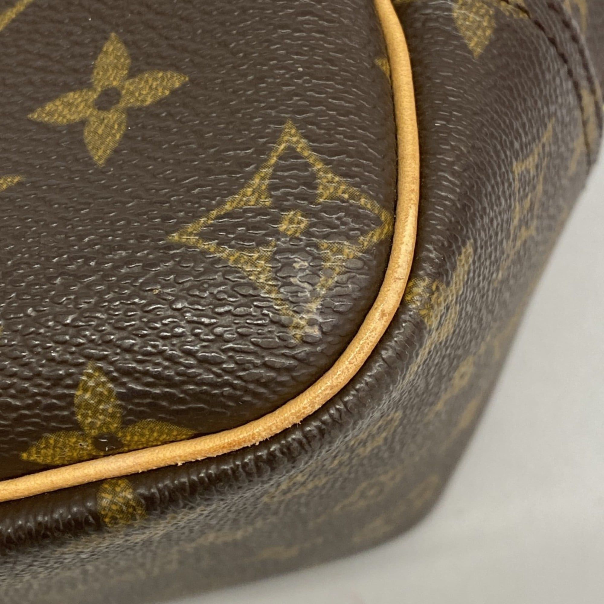 Louis Vuitton Monogram Deauville Handbag M47270 Brown Women's