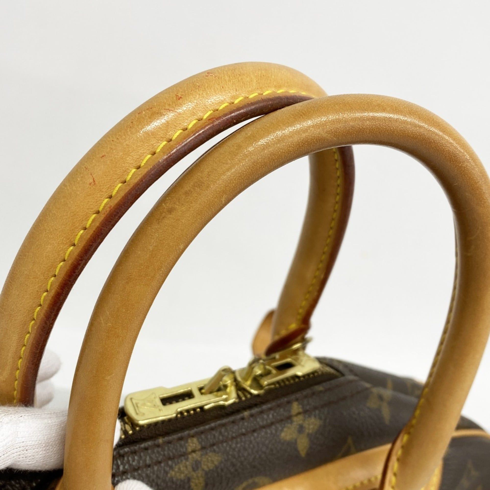 Louis Vuitton Monogram Deauville Handbag M47270 Brown Women's