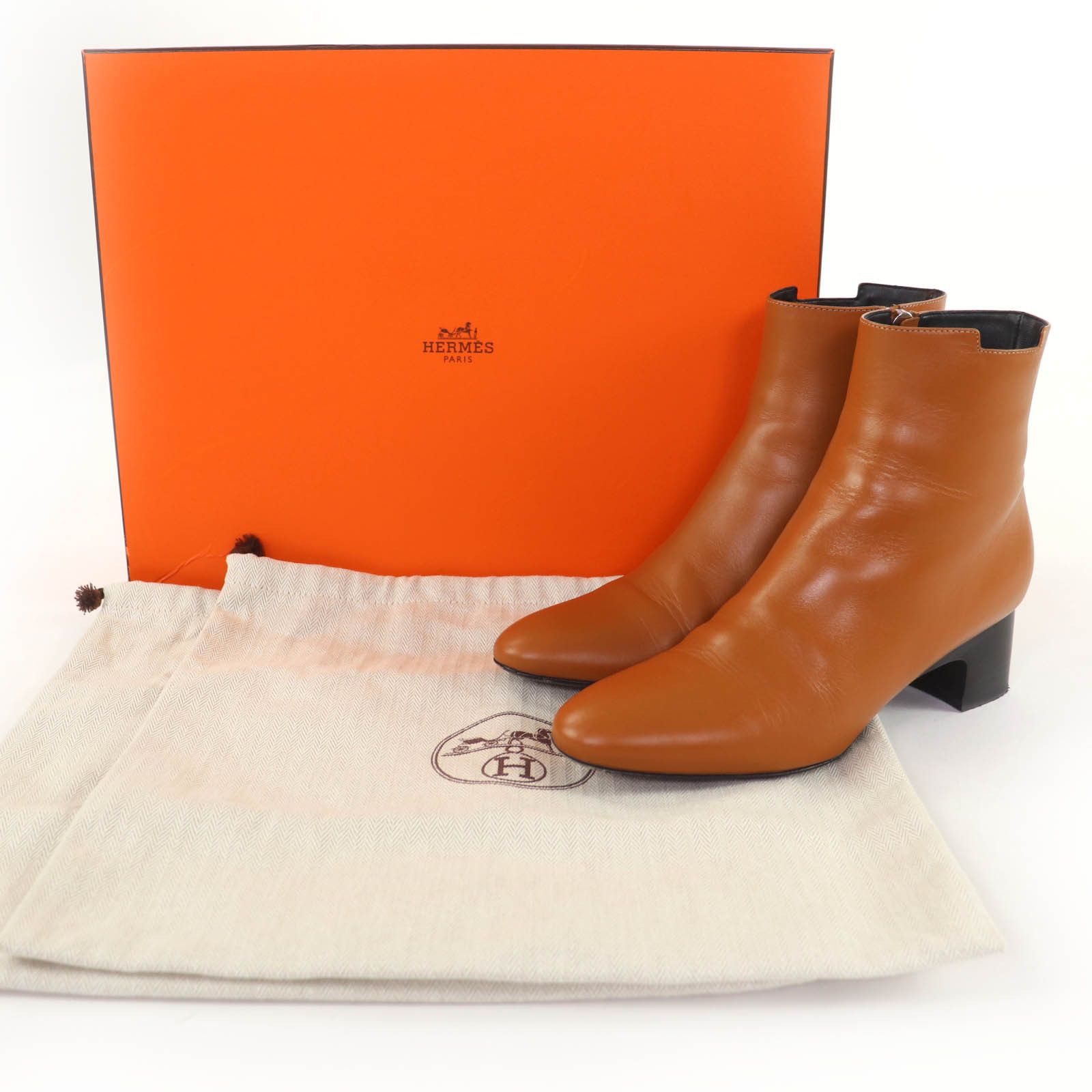 Hermes Hermes Hermès Demarche35.5 Leather Short Boots Leather Shoes DUTY FREE for USA Size ONE SIZE - 2 Thumbnail