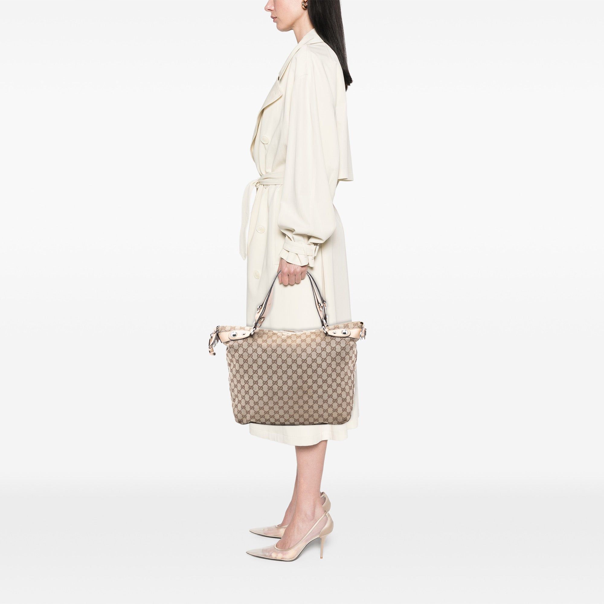 Large GG Canvas Icon Bit Satchel