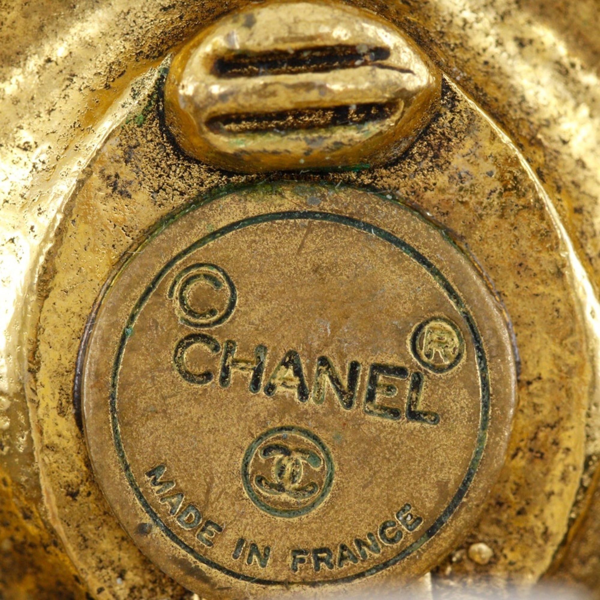 Chanel CHANEL COCO Mark Vintage Earrings, Gold Plated, Approx. 24.3g, Women's Size ONE SIZE - 8 Thumbnail