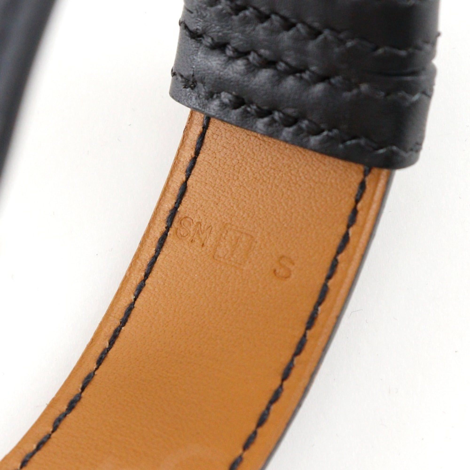 Hermes Hermes Hermès H logo bangle bracelet, Vau Chamonix, 2005, black with silver hardware, approximately 17g, logo, unisex Size ONE SIZE - 7 Thumbnail