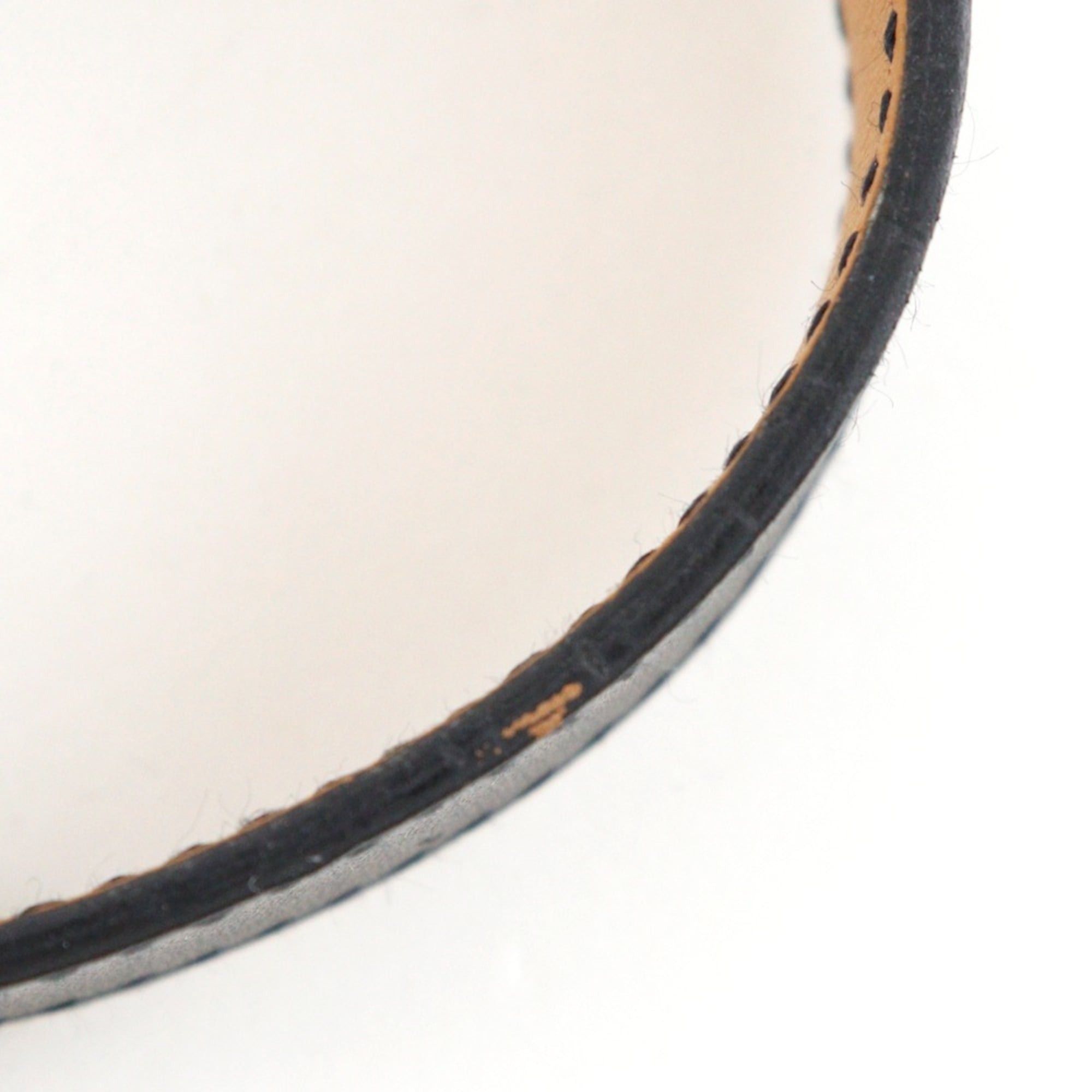 Hermes Hermes Hermès H logo bangle bracelet, Vau Chamonix, 2005, black with silver hardware, approximately 17g, logo, unisex Size ONE SIZE - 4 Thumbnail