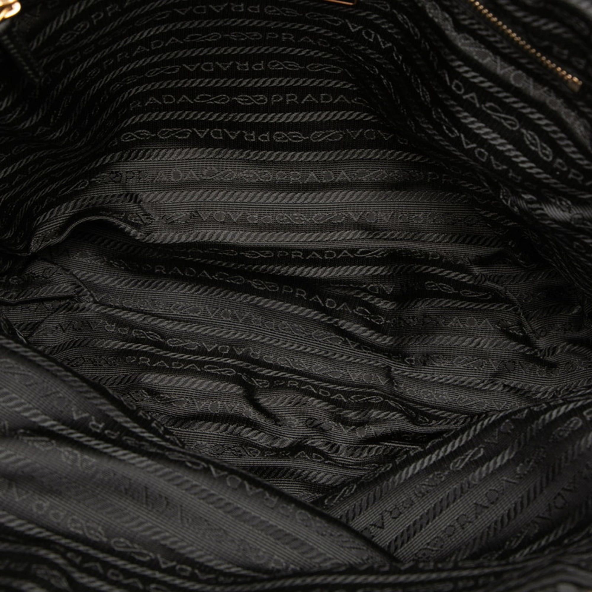 Prada Prada Triangle Logo Plate Tote Bag Shoulder Black Nylon Women's PRADA Size ONE SIZE - 4 Thumbnail