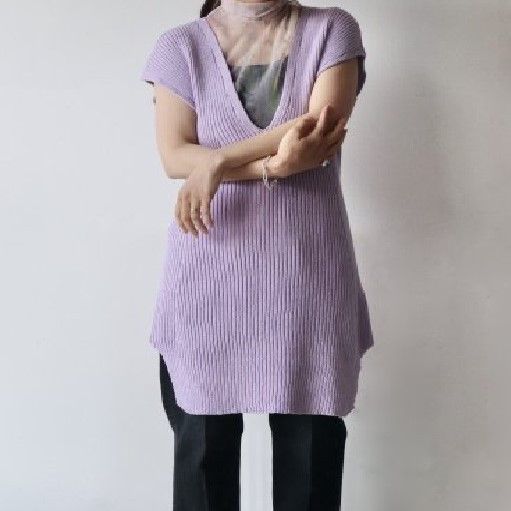 Other Mame Kurogouchi Mame Kurogouchi Washable Linen Knitted Vest Textile Tops MM22SS-KN021 DUTY FREE for USA Size ONE SIZE - 3 Thumbnail