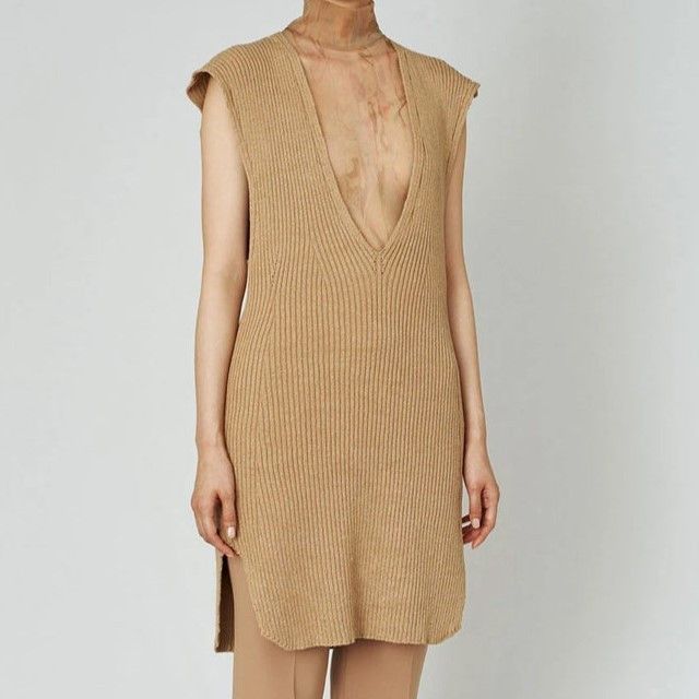 Other Mame Kurogouchi Mame Kurogouchi Washable Linen Knitted Vest Textile Tops MM22SS-KN021 DUTY FREE for USA Size ONE SIZE - 3 Thumbnail