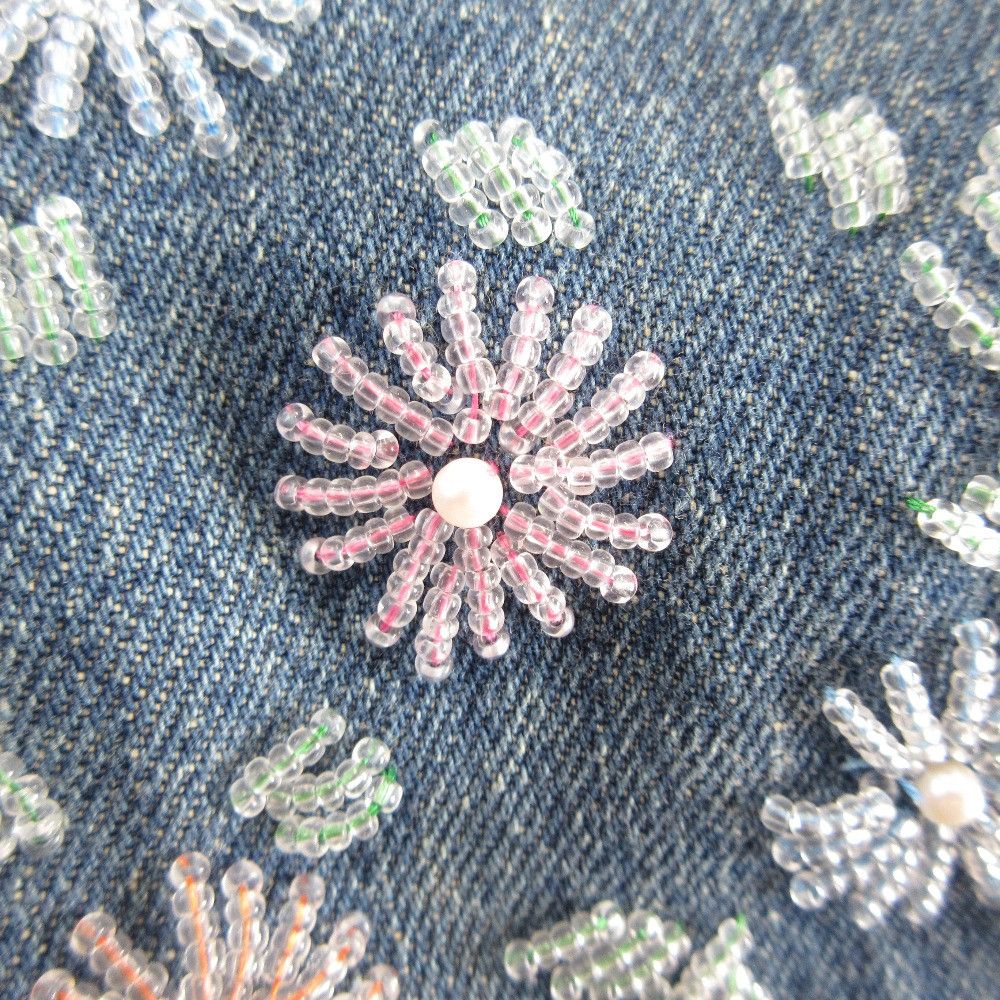 Other Comme des Garçons tricot COMME des GARCONS Flower Beads Denim Jacket Textile Outerwear TC-J008 DUTY FREE for USA Size ONE SIZE - 5 Thumbnail