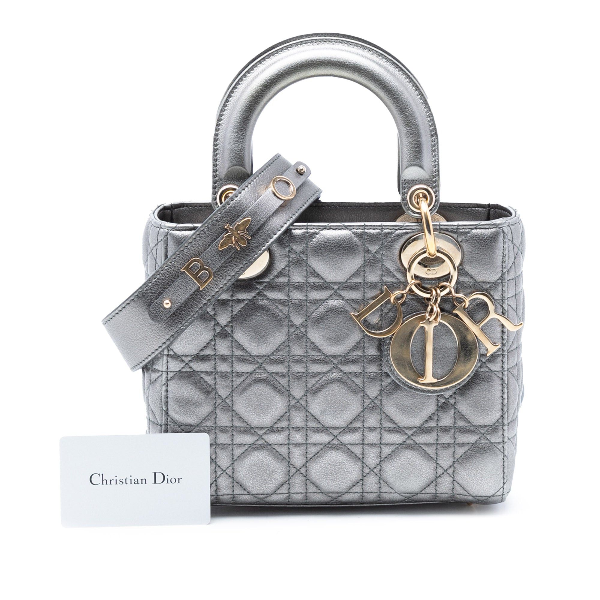 Dior Small Metallic Lambskin Cannage My ABCDior Lady Dior Size ONE SIZE - 8 Thumbnail