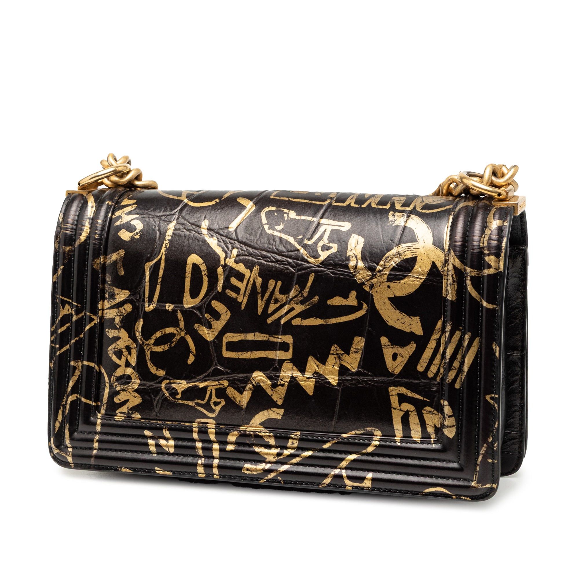 Chanel Medium Croc Embossed Leather Graffiti Cocodile Boy Flap Size ONE SIZE - 2 Thumbnail