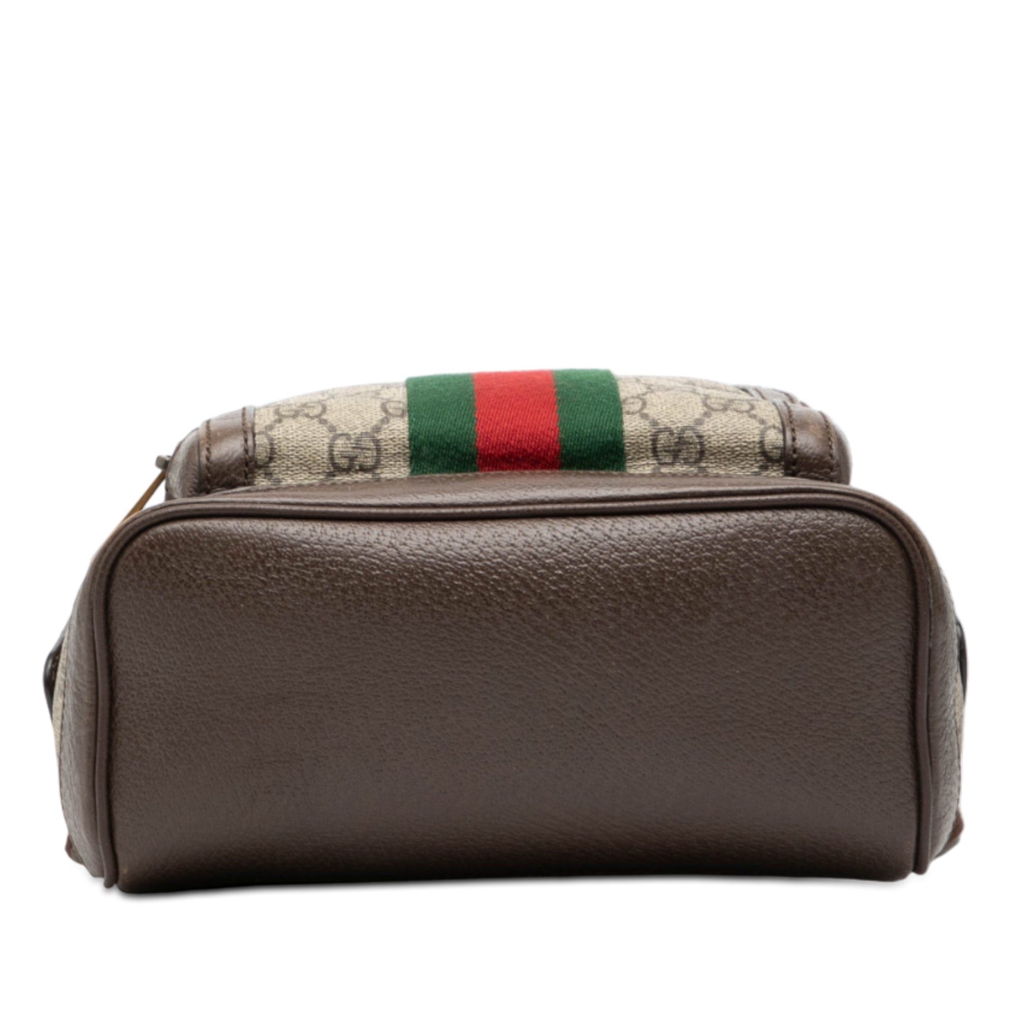 Gucci Small GG Supreme Ophidia Web Backpack Size ONE SIZE - 3 Thumbnail