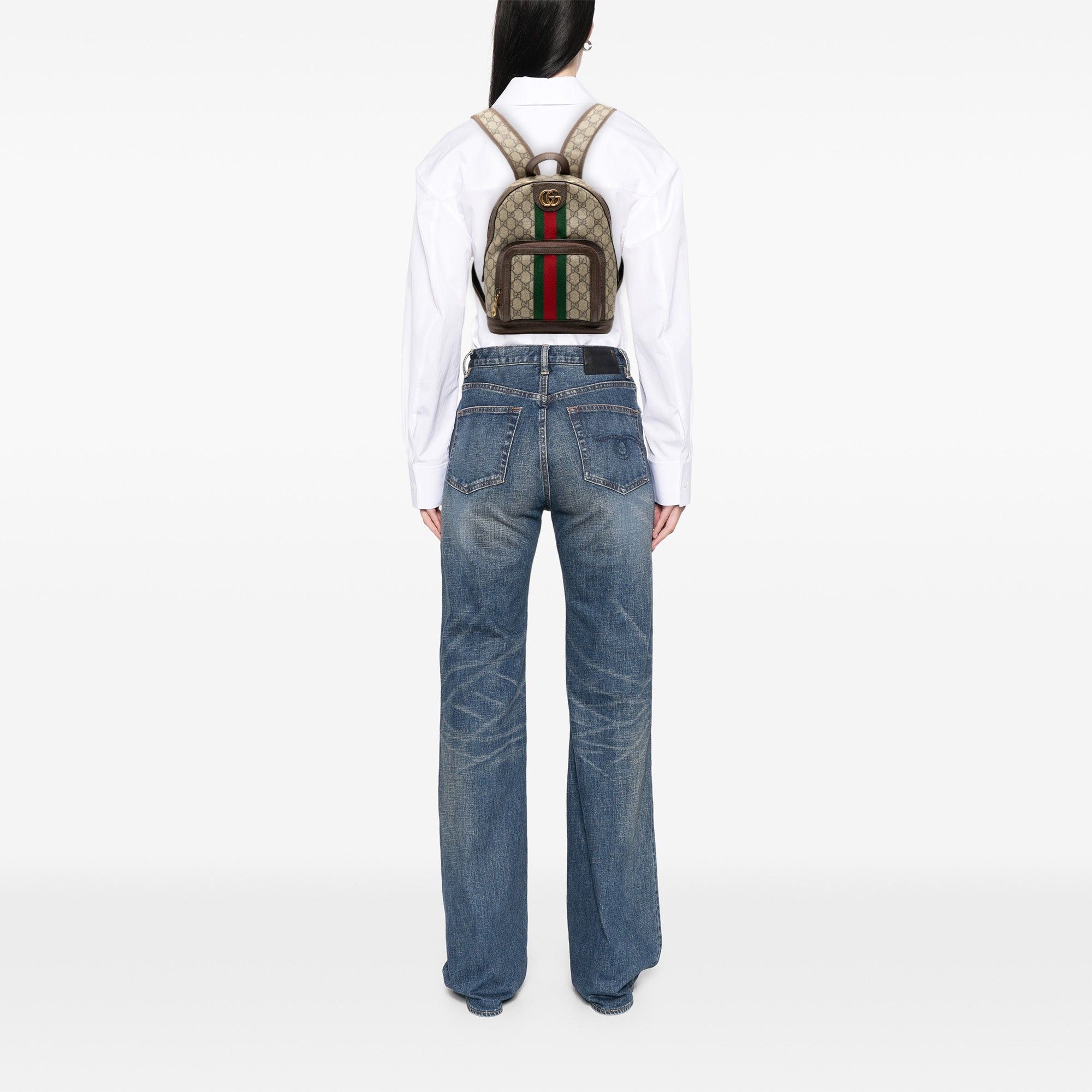 Gucci Small GG Supreme Ophidia Web Backpack Size ONE SIZE - 8 Thumbnail