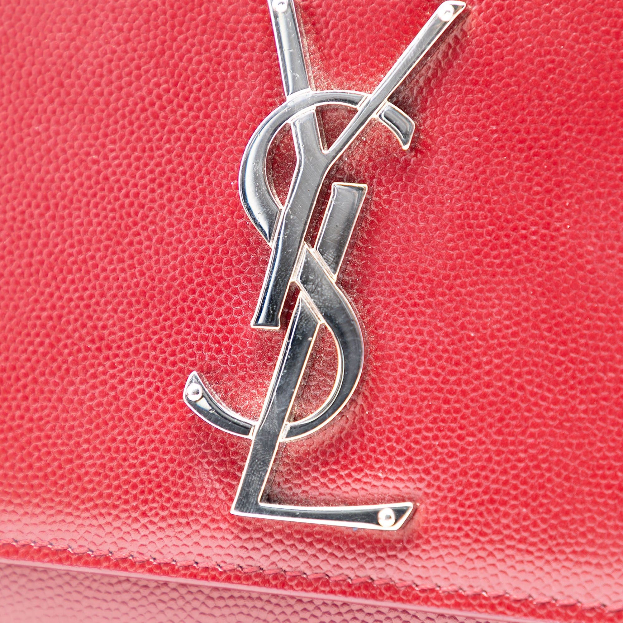Saint Laurent Paris Medium Grain De Poudre Monogram Kate Crossbody Size ONE SIZE - 6 Thumbnail