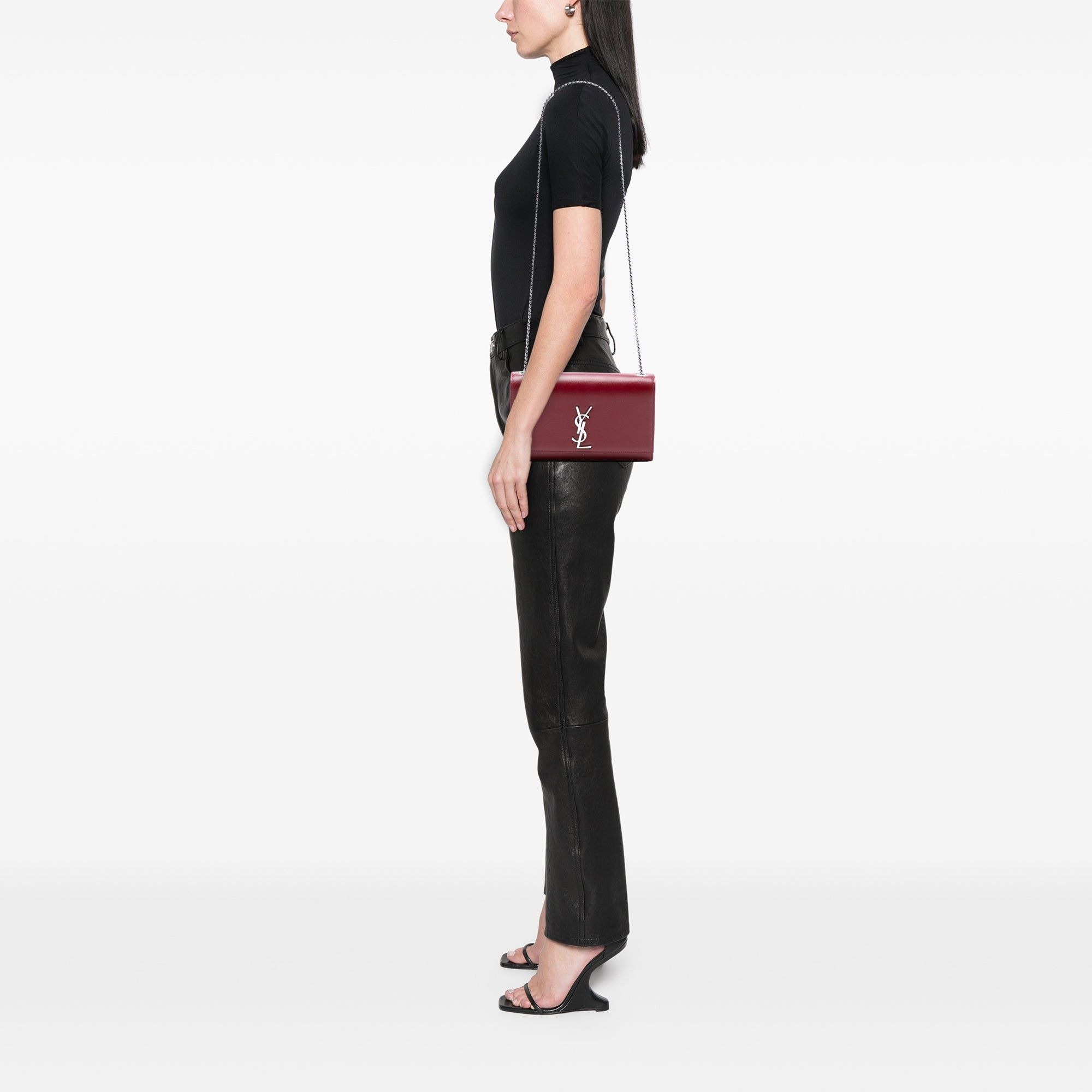 Saint Laurent Paris Medium Grain De Poudre Monogram Kate Crossbody Size ONE SIZE - 7 Thumbnail