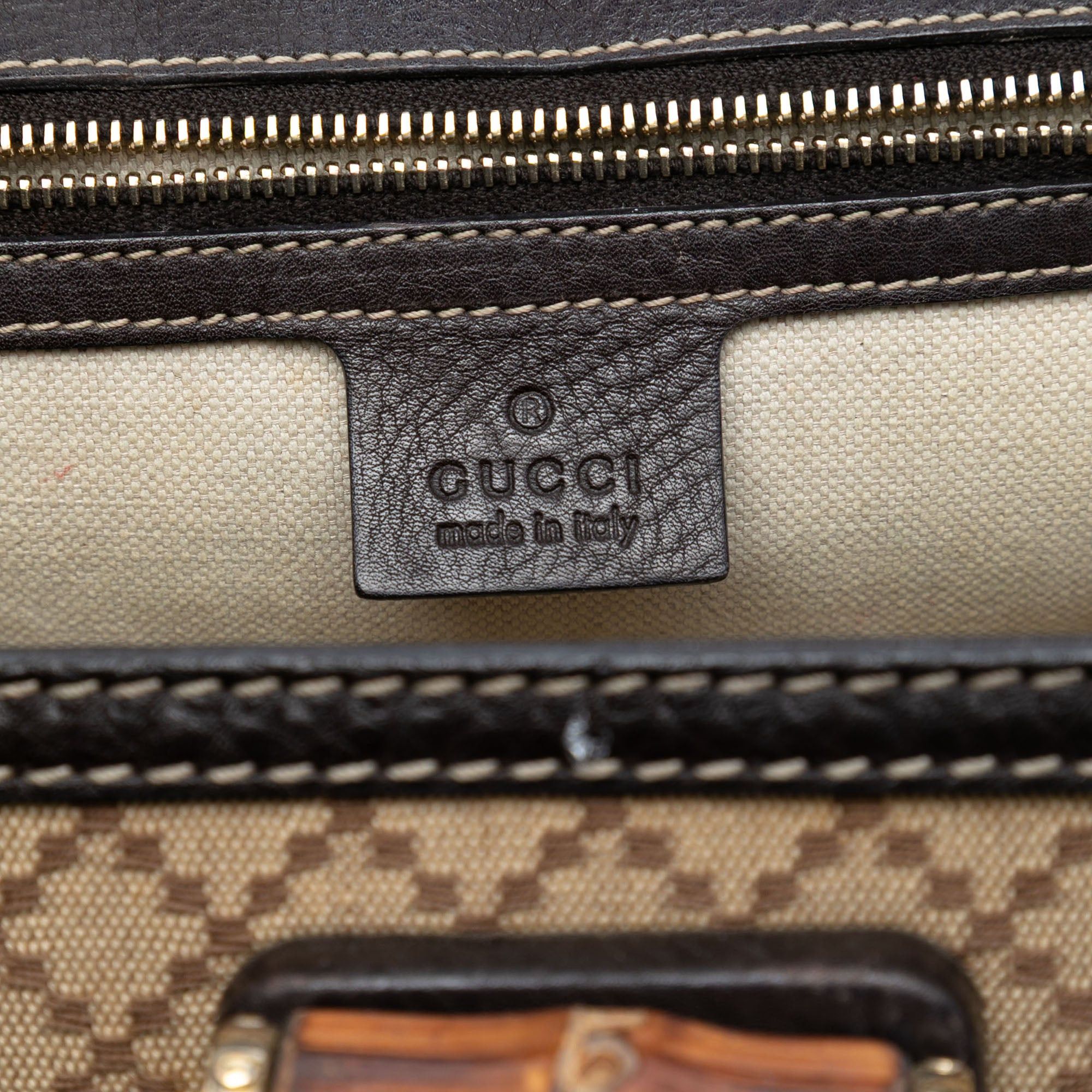 Gucci Medium Diamante Canvas New Bamboo Satchel Size ONE SIZE - 5 Thumbnail