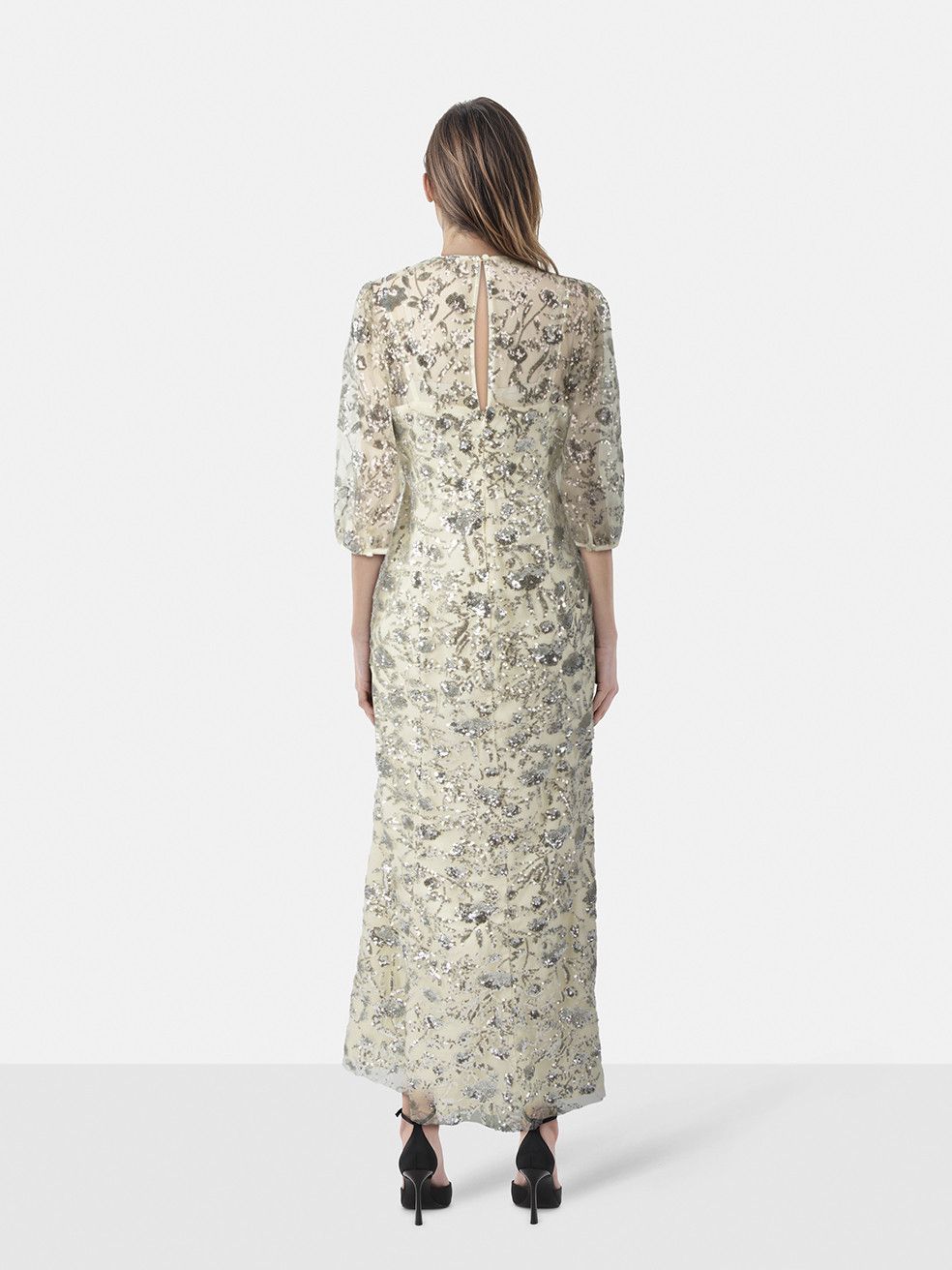 Self-Portrait Champagne Sequinned Maxi Dress Size M / US 6-8 / IT 42-44 - 2 Thumbnail