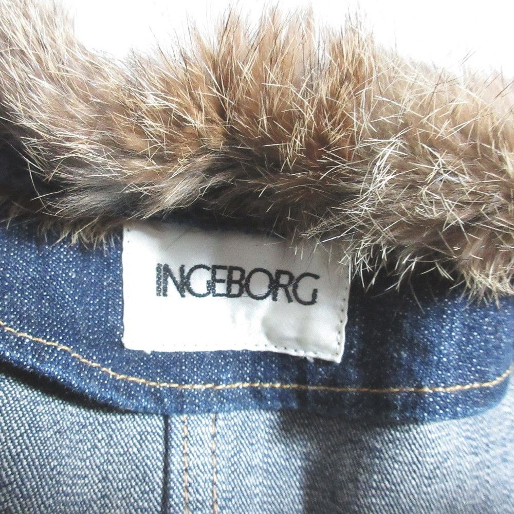 Other Other INGEBORG Rabbit Fur Denim Jacket Textile Outerwear DUTY FREE for USA Size ONE SIZE - 7 Thumbnail