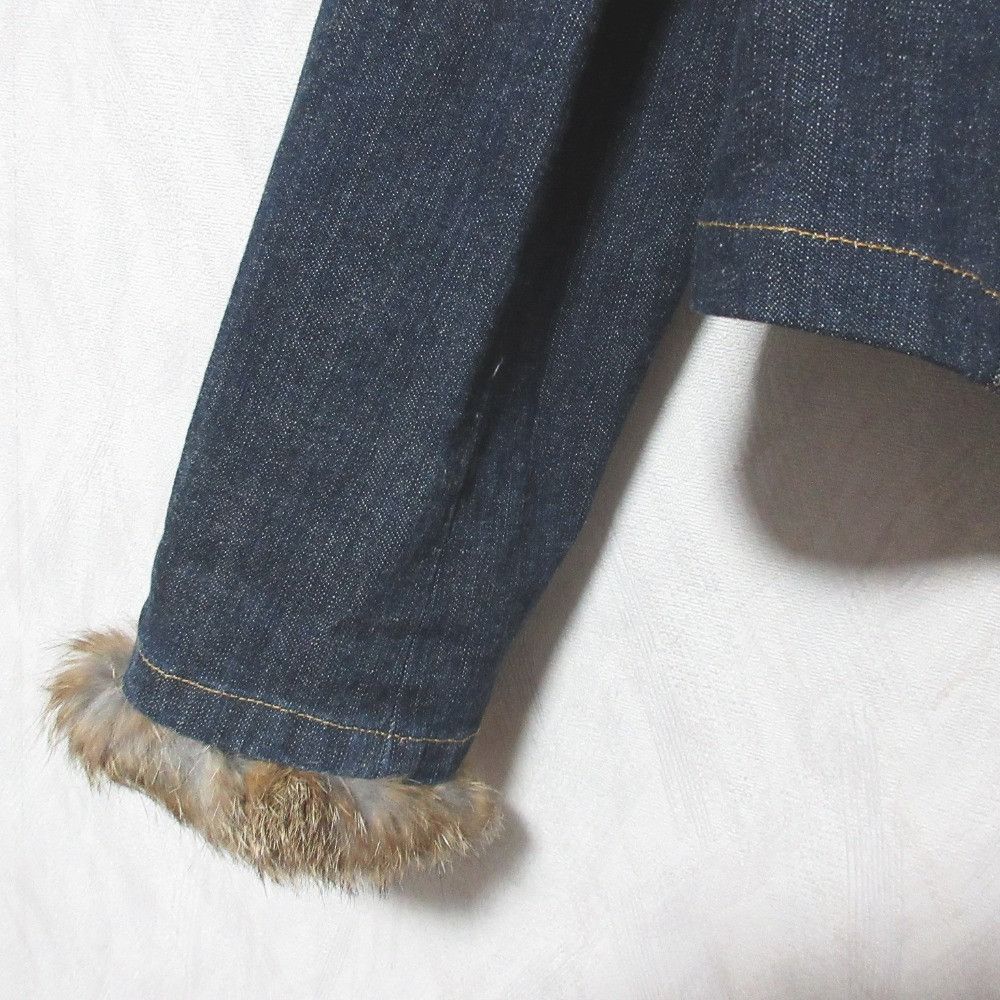 Other Other INGEBORG Rabbit Fur Denim Jacket Textile Outerwear DUTY FREE for USA Size ONE SIZE - 4 Thumbnail