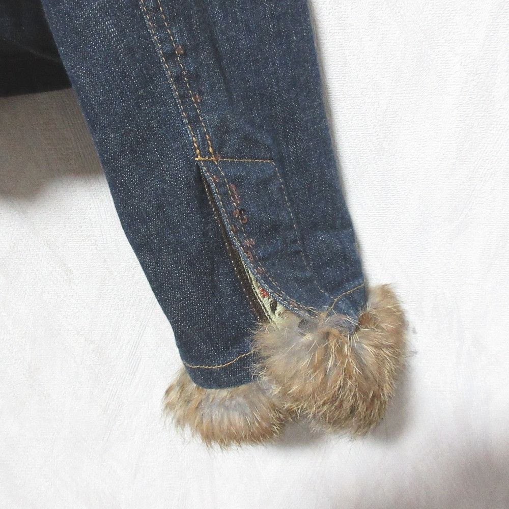Other Other INGEBORG Rabbit Fur Denim Jacket Textile Outerwear DUTY FREE for USA Size ONE SIZE - 5 Thumbnail