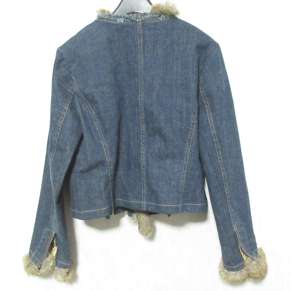 Other Other INGEBORG Rabbit Fur Denim Jacket Textile Outerwear DUTY FREE for USA Size ONE SIZE - 2 Thumbnail