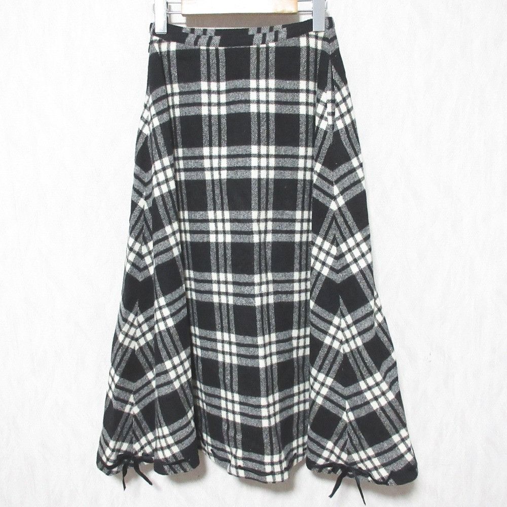 Other Other WONDERFUL WORLD Check Wool Long Skirt Textile Skirts W54FS23 DUTY FREE for USA Size ONE SIZE - 2 Thumbnail