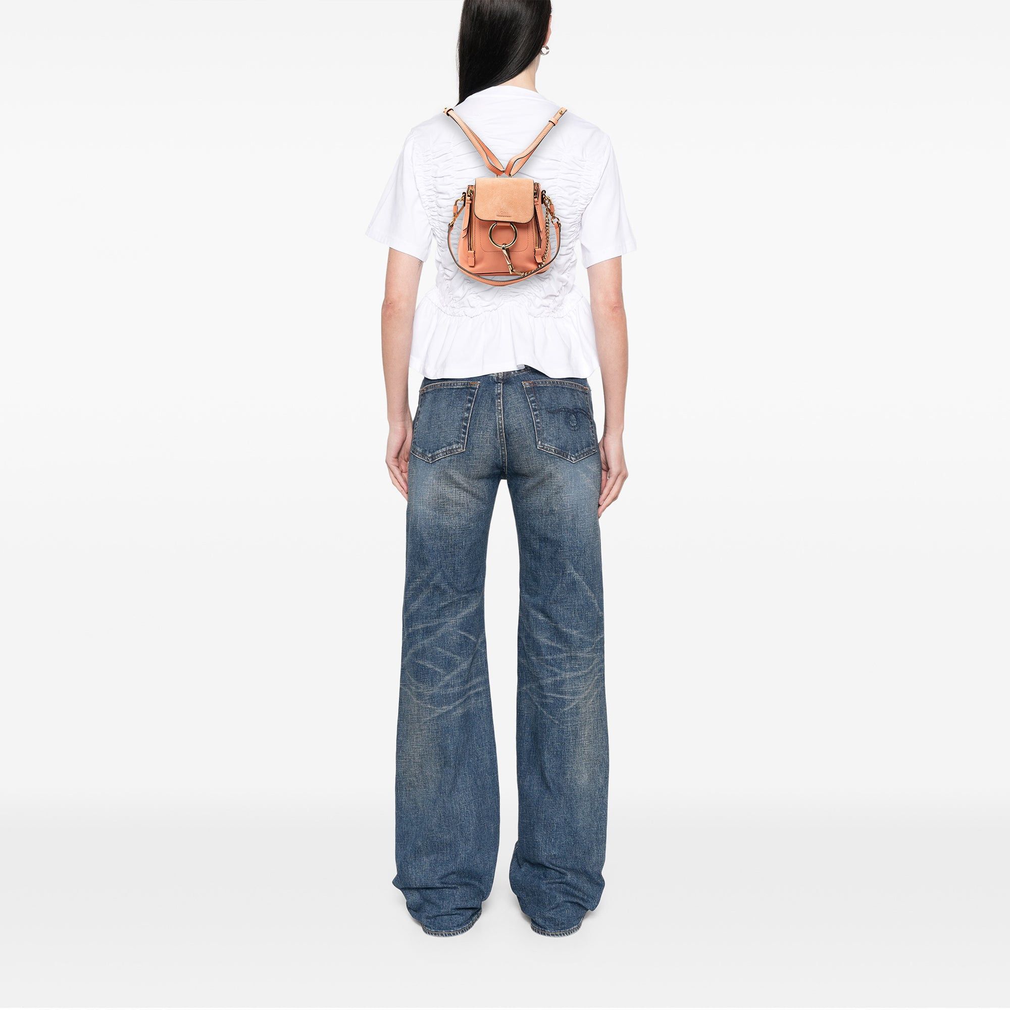 Chloe Mini Calfskin and Suede Faye Backpack Size ONE SIZE - 7 Thumbnail