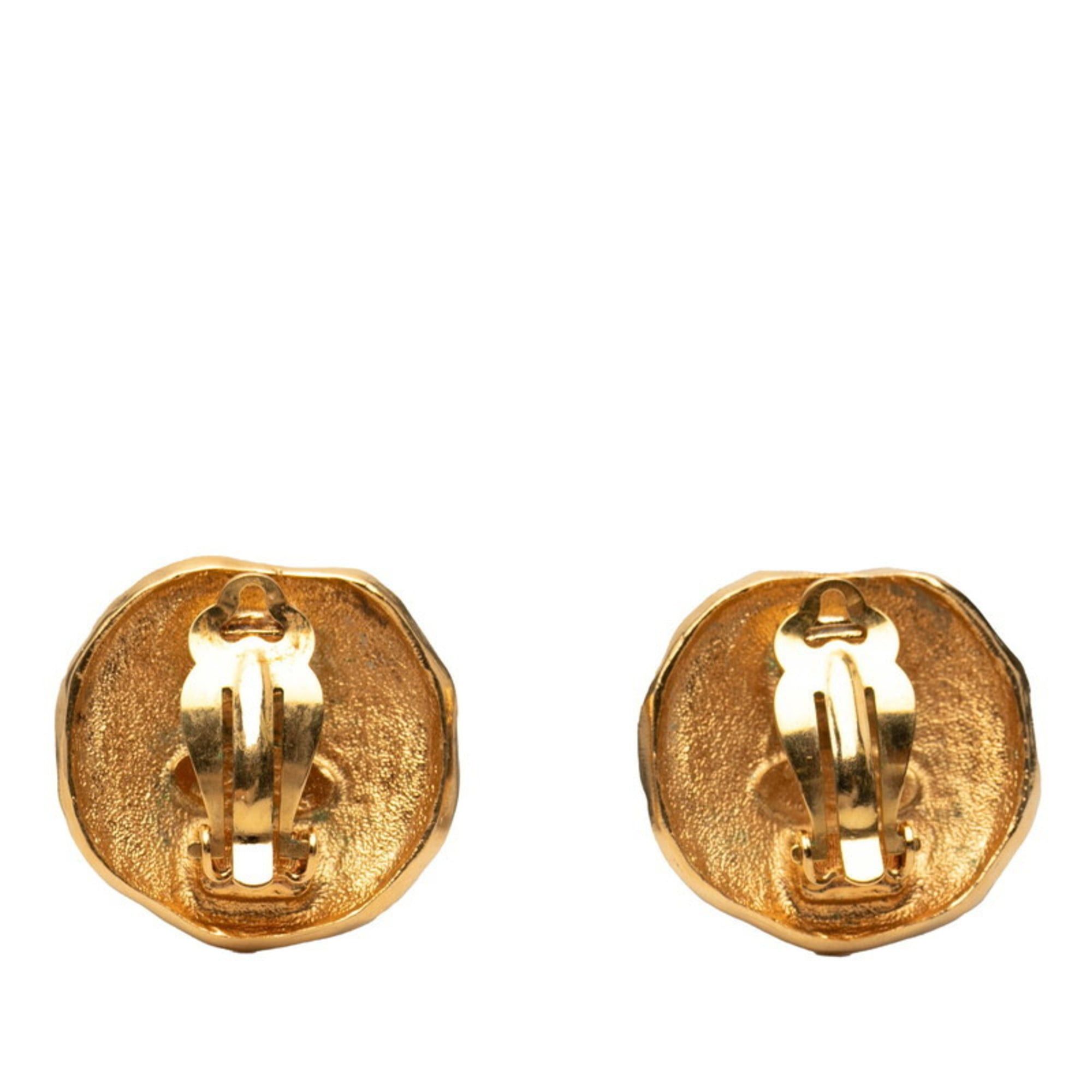 Chanel CHANEL Logo Lion Vintage Earrings, Gold Plated, Women's Size ONE SIZE - 2 Thumbnail